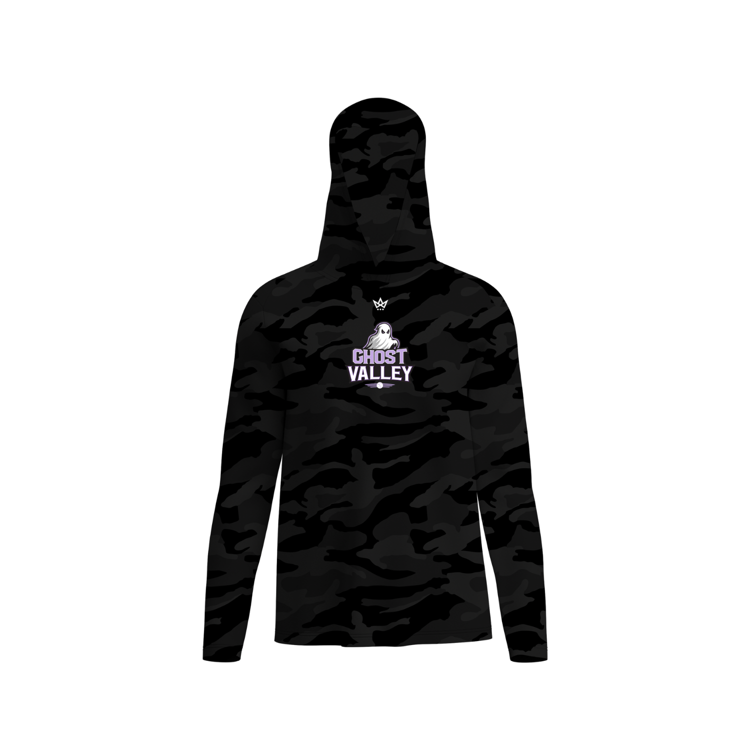 GHOST VALLEY DAWGS PERFORMANCE LS HOODIE [BLACK CAMO]