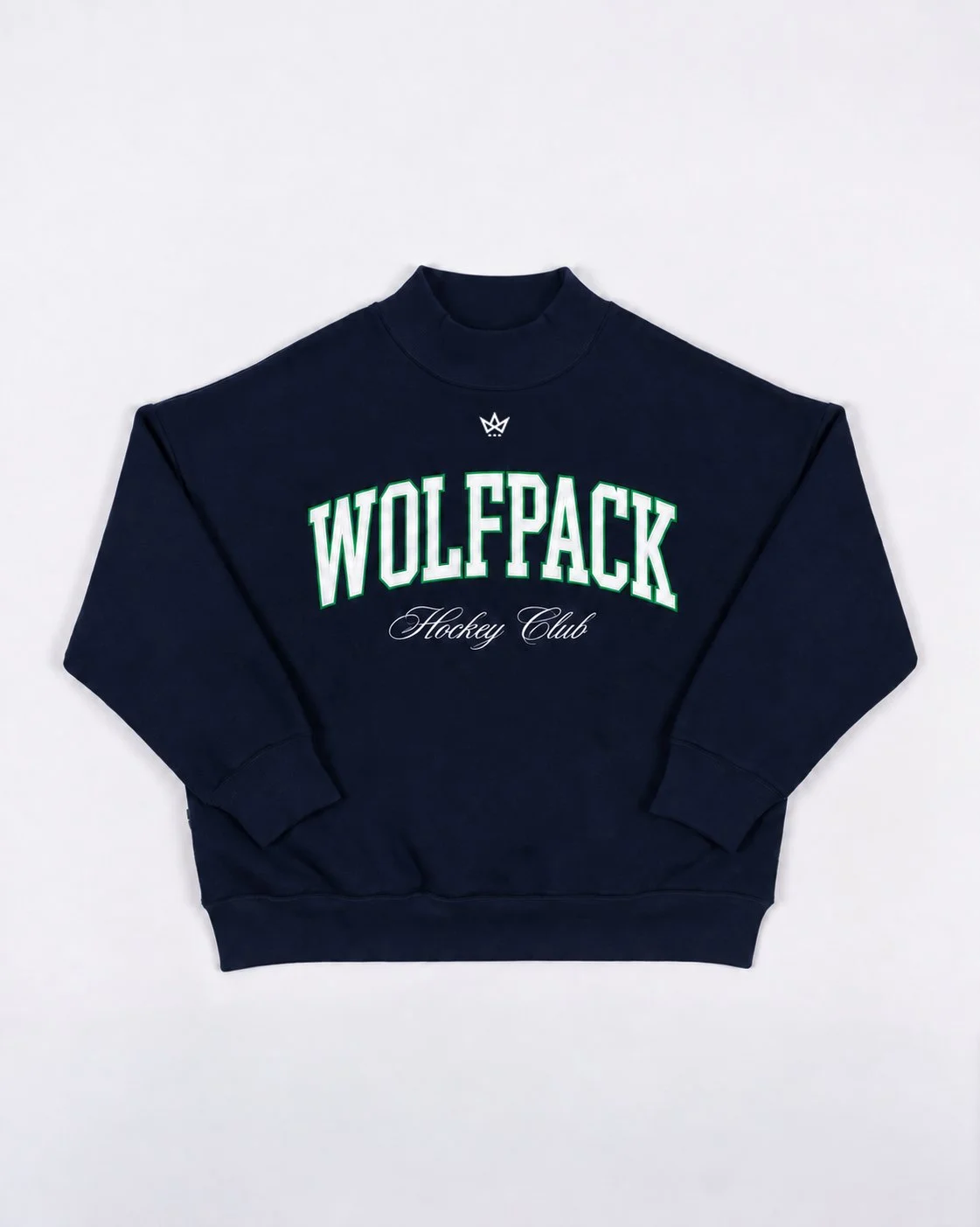 WOLFPACK HOCKEY WOMEN'S COTTON FLEECE MOCKNECK - NAVY