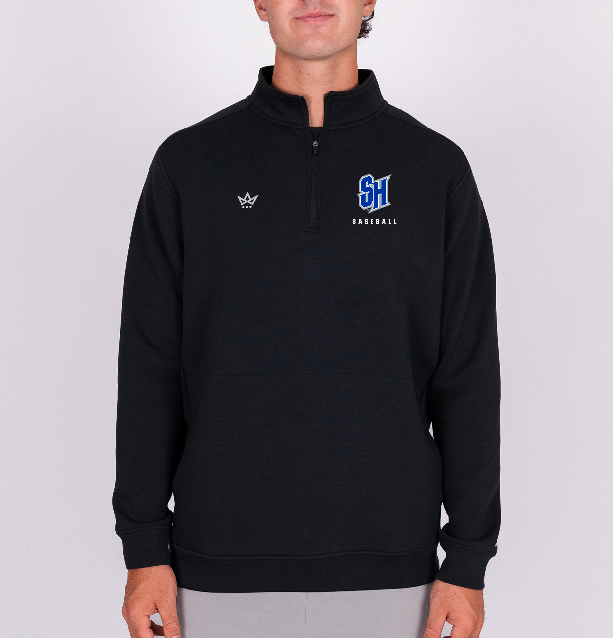 SETON HALL BASEBALL ROYALKNIT QUARTER-ZIP - ONYX