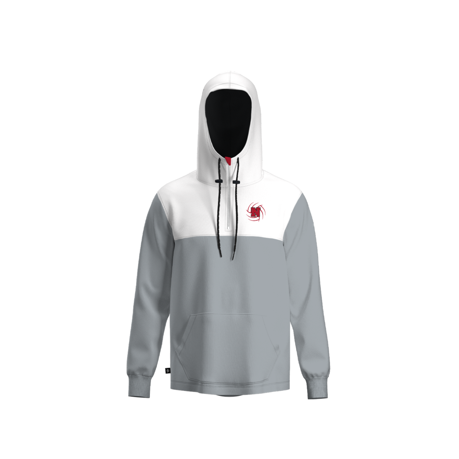 NISKAYUNA BOYS VOLLEYBALL PANELED HOODIE [GRAY/WHITE]