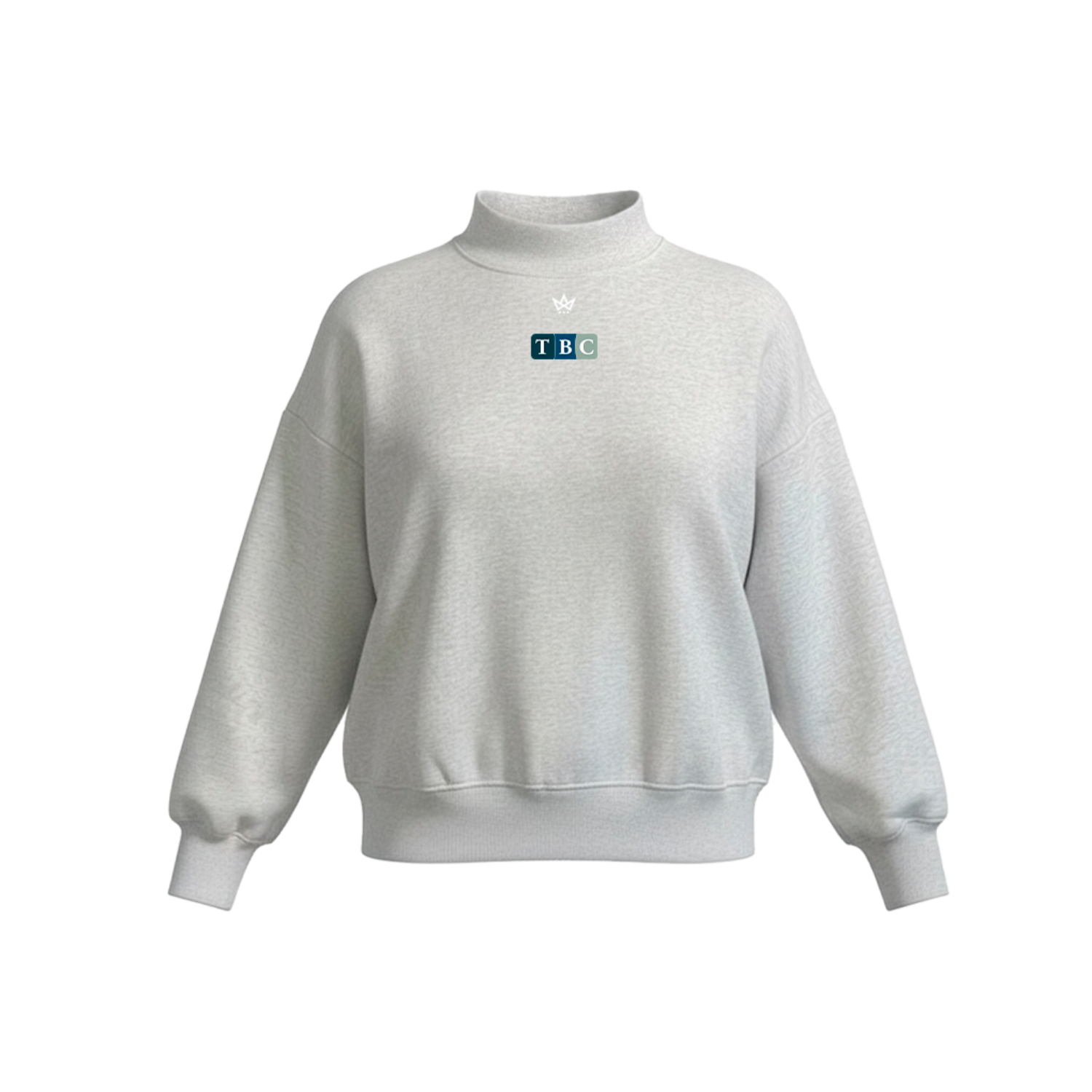 TBC WOMEN'S COTTON FLEECE MOCKNECK [GREY]