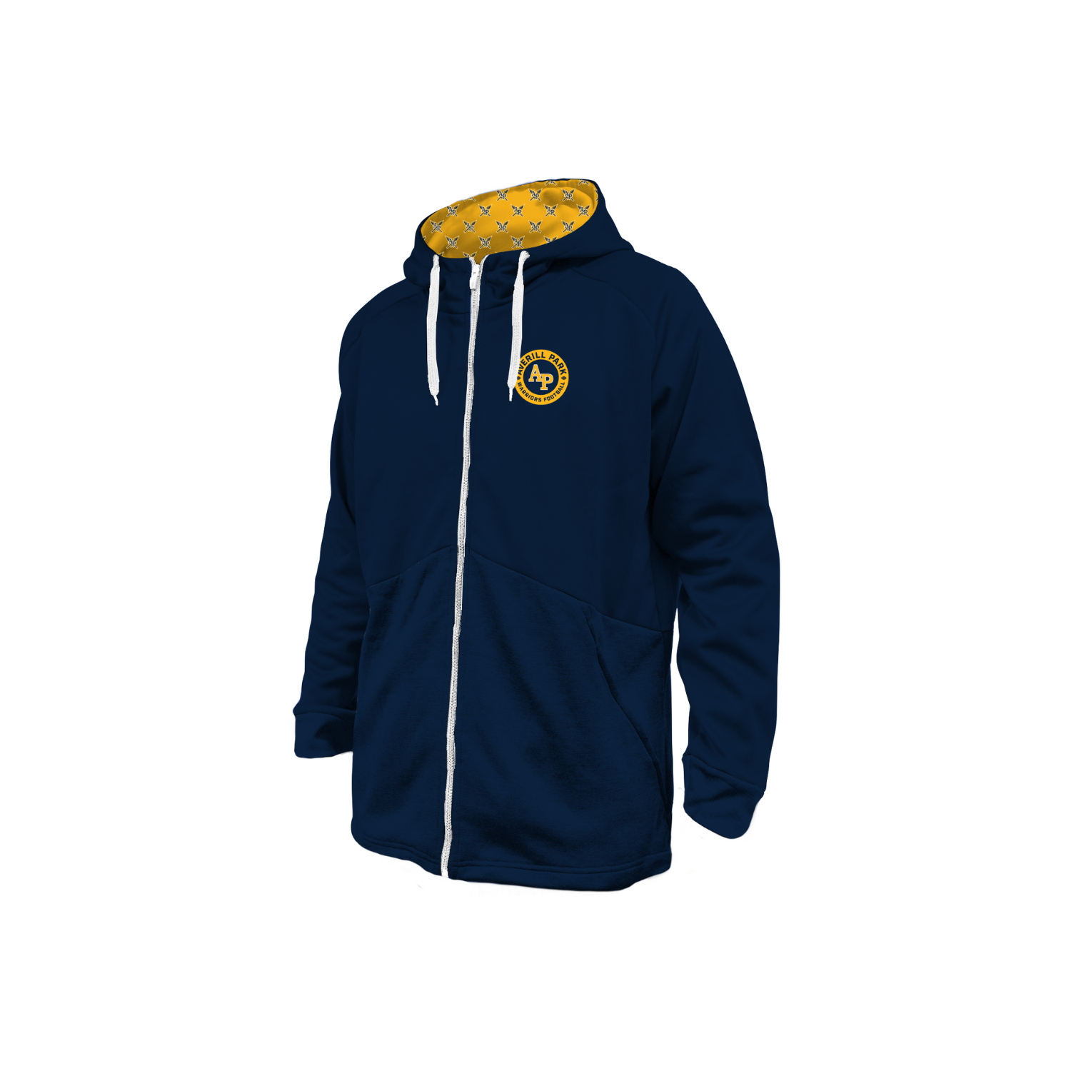 AVERILL PARK JR WARRIORS FOOTBALL PERFORMANCE FLEECE FULL-ZIP HOODIE (FOOTBALL/NAVY)