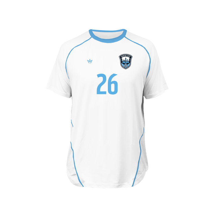 CAPITAL CITY FC SOCCER PRO VENTED SS TEE JERSEY [WHITE PRACTICE BOYS]
