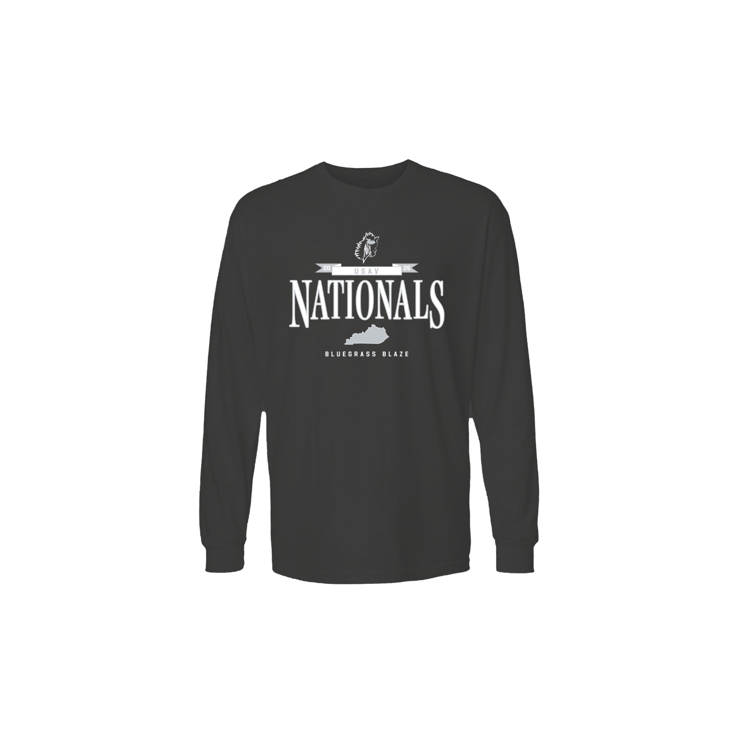 BLUEGRASS BLAZE VOLLEYBALL BASIC COTTON LS TEE  - BLACK