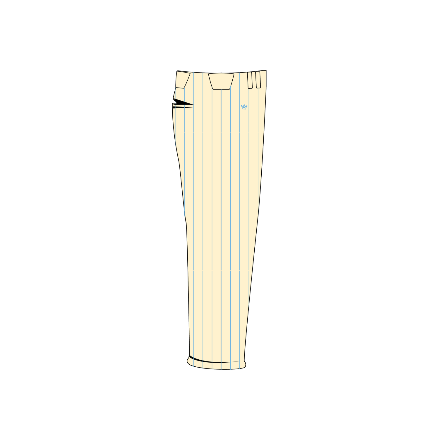 DIG IN BASEBALL '26 BASEBALL LONG PANTS ELASTIC BOTTOM - CREAM PINSTRIPE