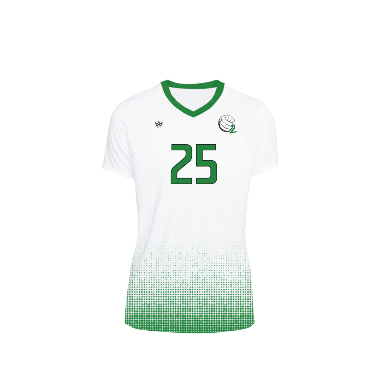 OXYGEN VOLLEYBALL CLUB WOMEN'S VOLLEYBALL SS V-NECK JERSEY	 [WHITE/GREEN]