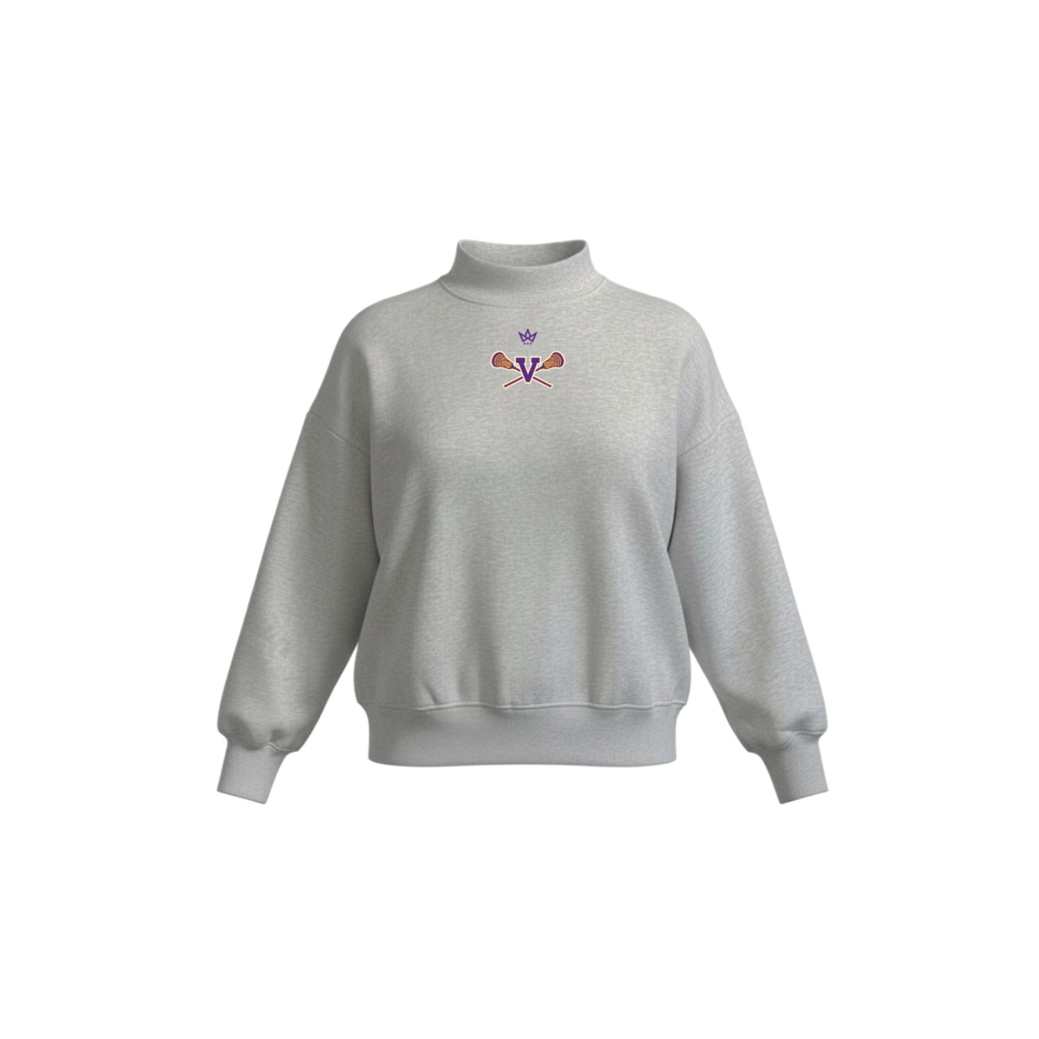 VOORHEESVILLE LACROSSE WOMEN'S COTTON FLEECE MOCKNECK