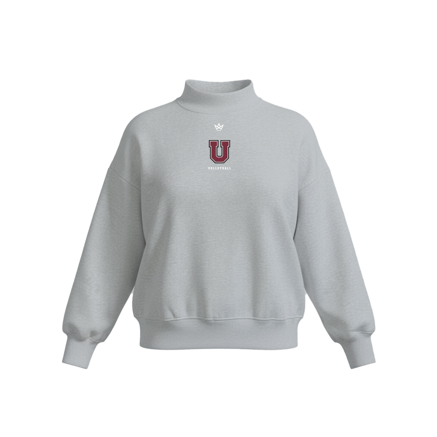 UNION COLLEGE VOLLEYBALL WOMEN'S COTTON FLEECE MOCKNECK - EMB [GREY]