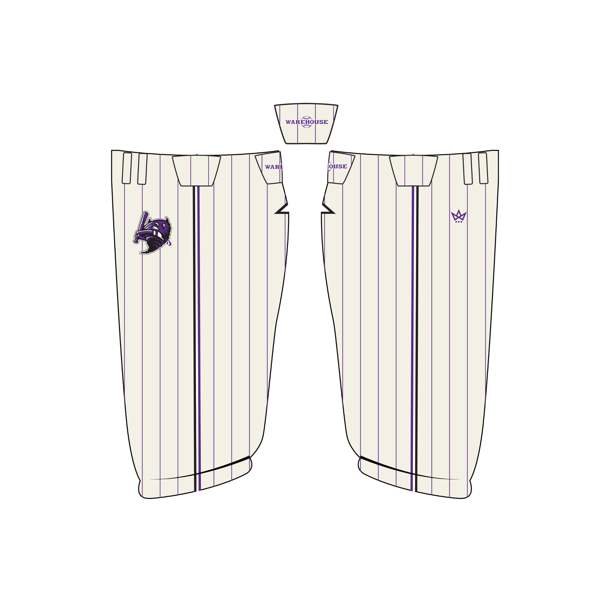 BASEBALL WAREHOUSE DUST DEVILS BASEBALL KNICKERS [CREAM PINSTRIPE]