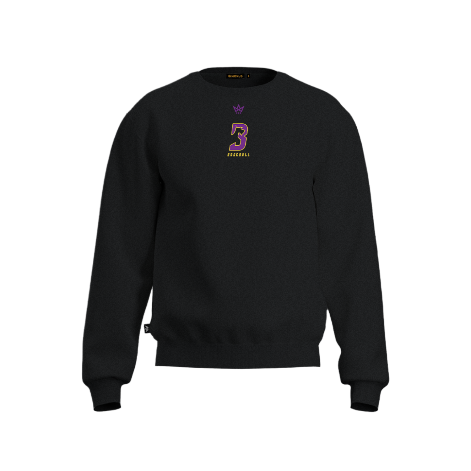 B-SPA YOUTH BASEBALL ACCESS COTTON FLEECE CREWNECK [BLACK]