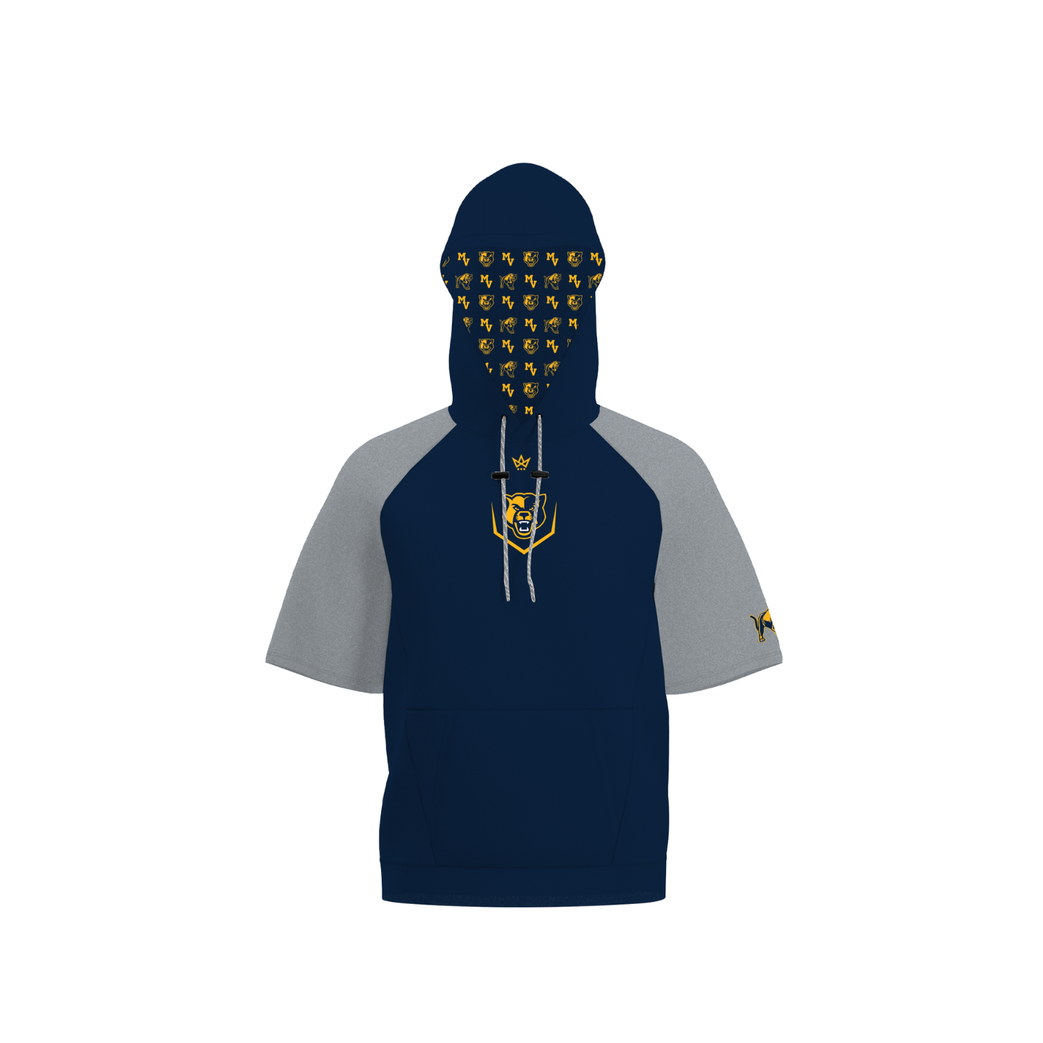 MEDOMAK VALLEY BASEBALL SUB PERFORMANCE FLEECE SS HOODIE [NAVY/GREY]