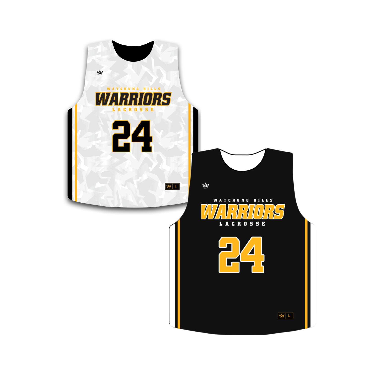 WATCHUNG HILLS LACROSSE LACROSSE SUBLIMATED REVERSIBLE PINNIE
