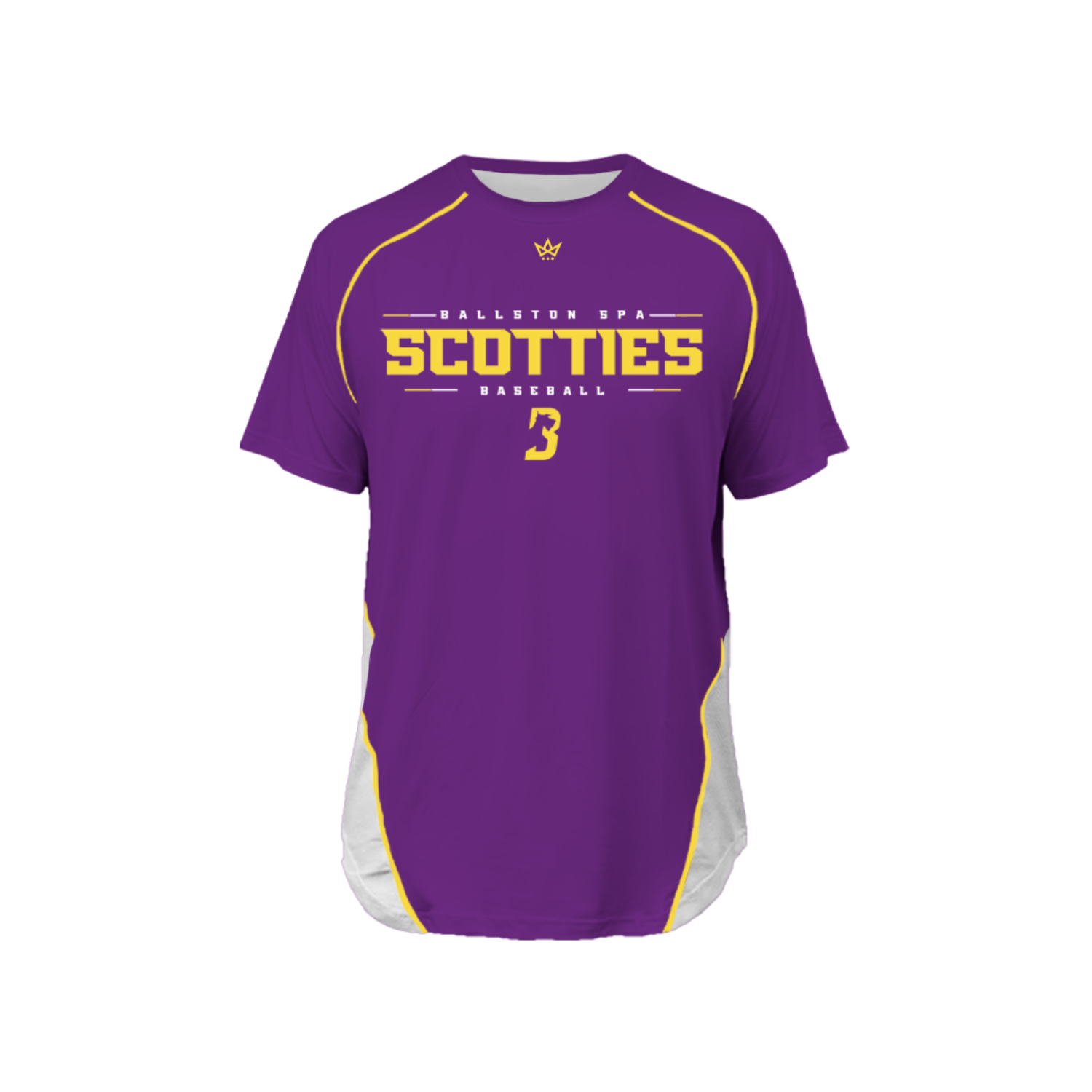 B-SPA YOUTH BASEBALL PRO VENTED SS TEE [PURPLE/WHITE]