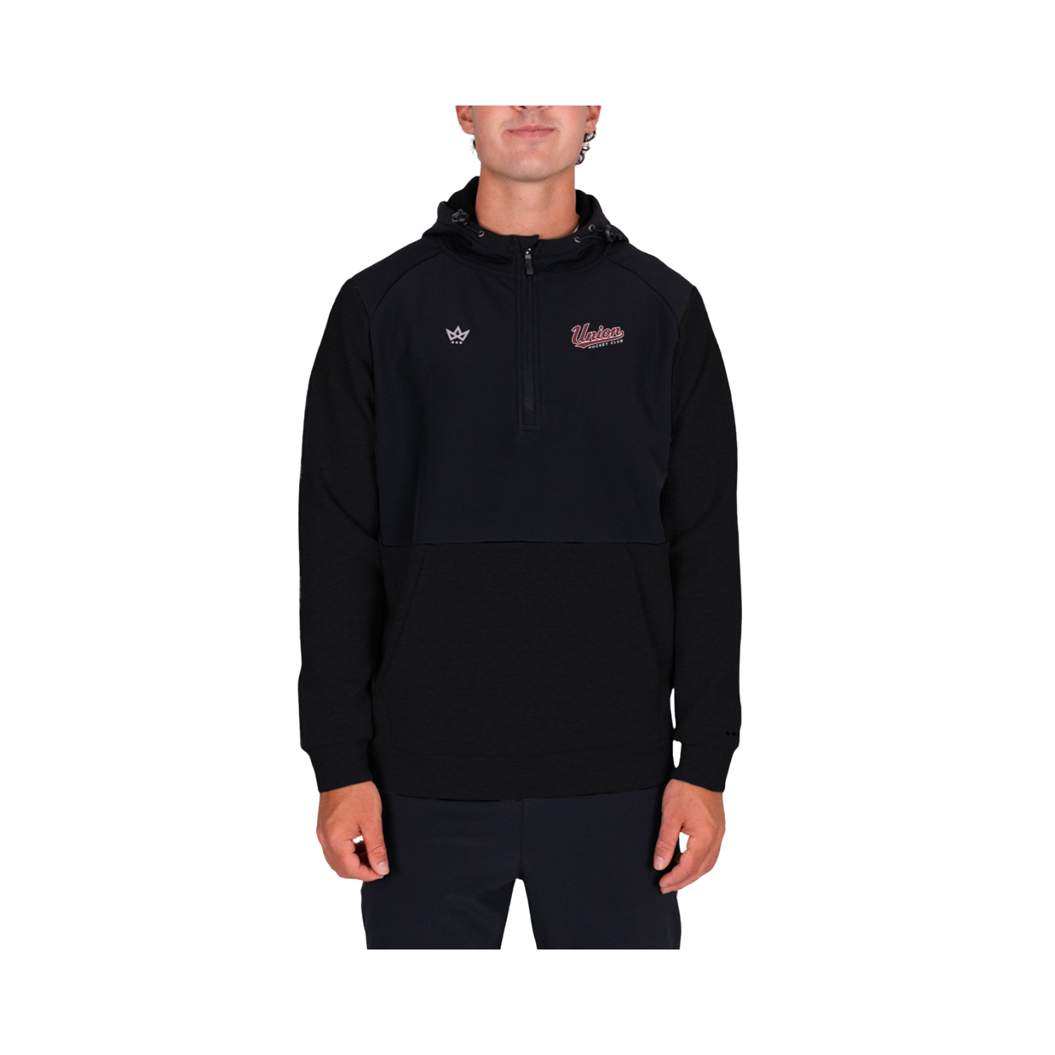 UNION HOCKEY CLUB ROYALKNIT PANELED HOODIE - ONYX/ONYX
