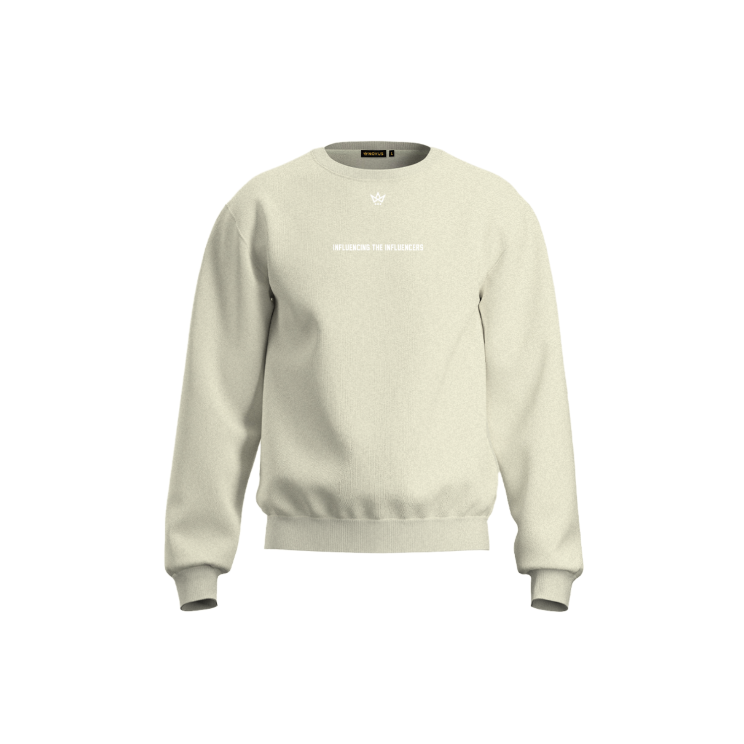 FOCUS GREEK COTTON FLEECE CREWNECK - CREAM
