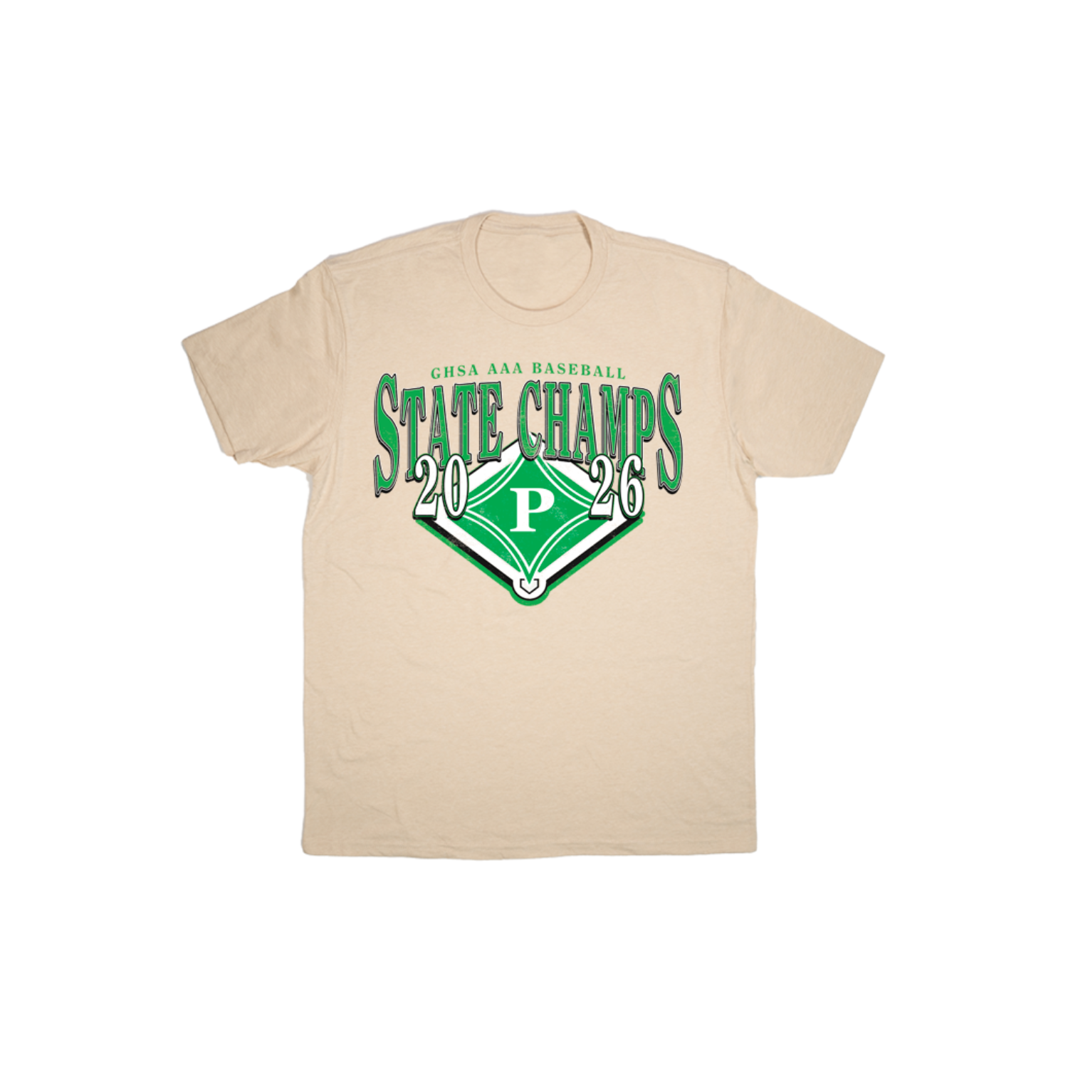 PICKENS BASEBALL STATE CHAMPS BASIC COTTON SS TEE - CREAM