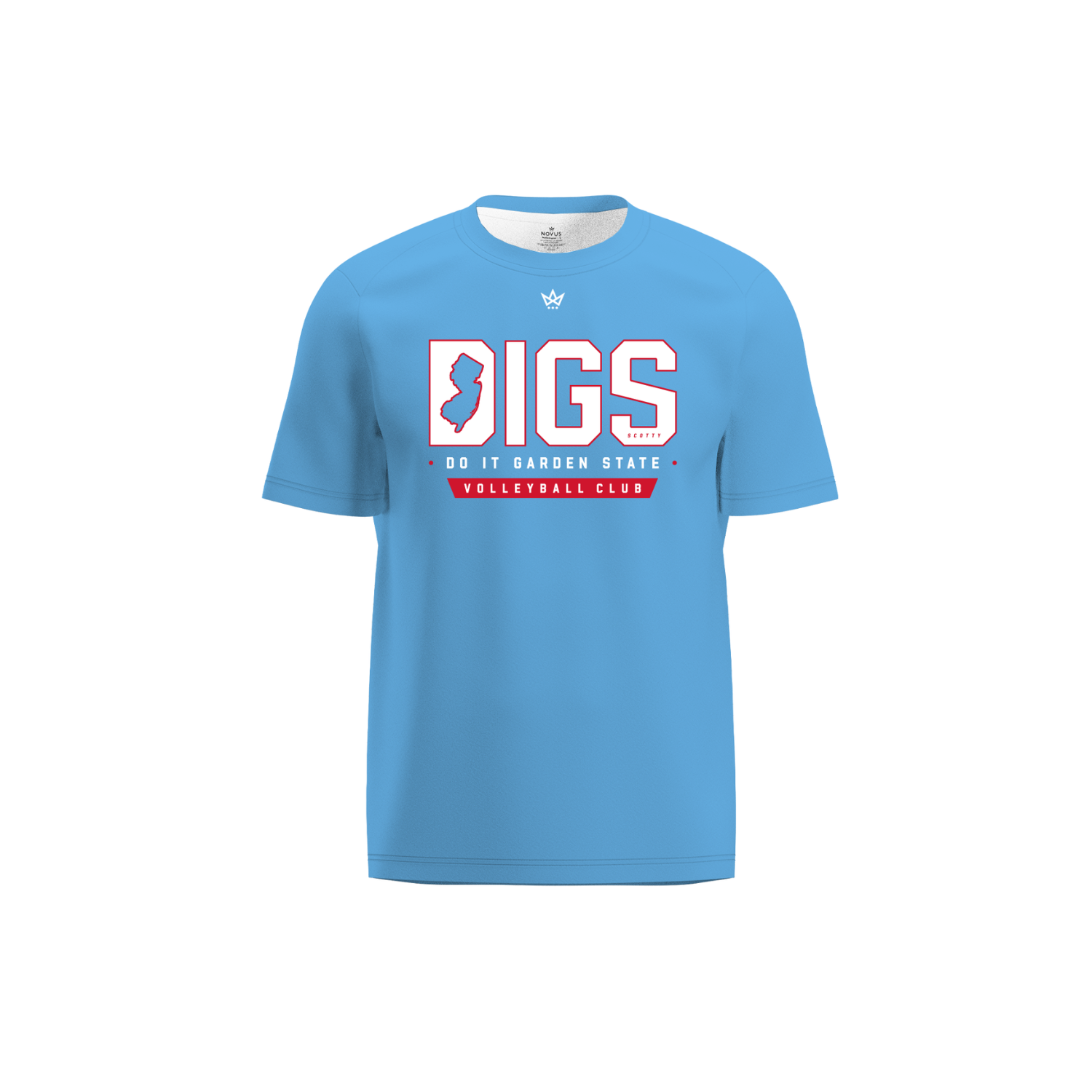 DIGS VOLLEYBALL CLUB ACCESS PERFORMANCE SS TEE - LIGHT BLUE