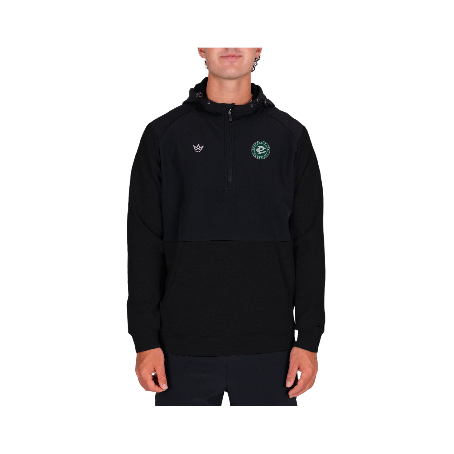 CLIFTON PARK TRAVEL BASEBALL ROYALKNIT PANELED HOODIE - ONYX/ONYX