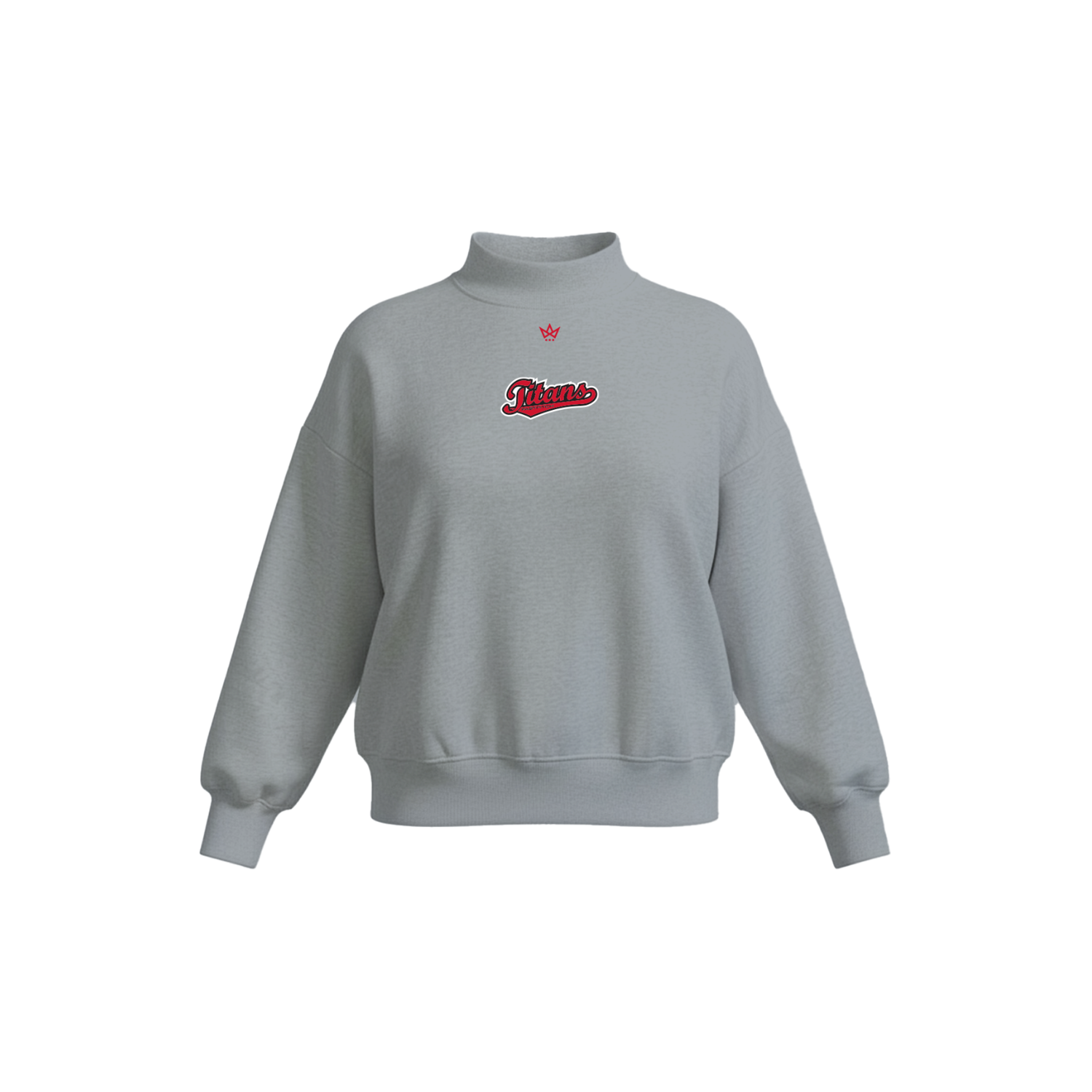 TITANS FASTPITCH SOFTBALL WOMEN'S COTTON FLEECE MOCKNECK - GREY