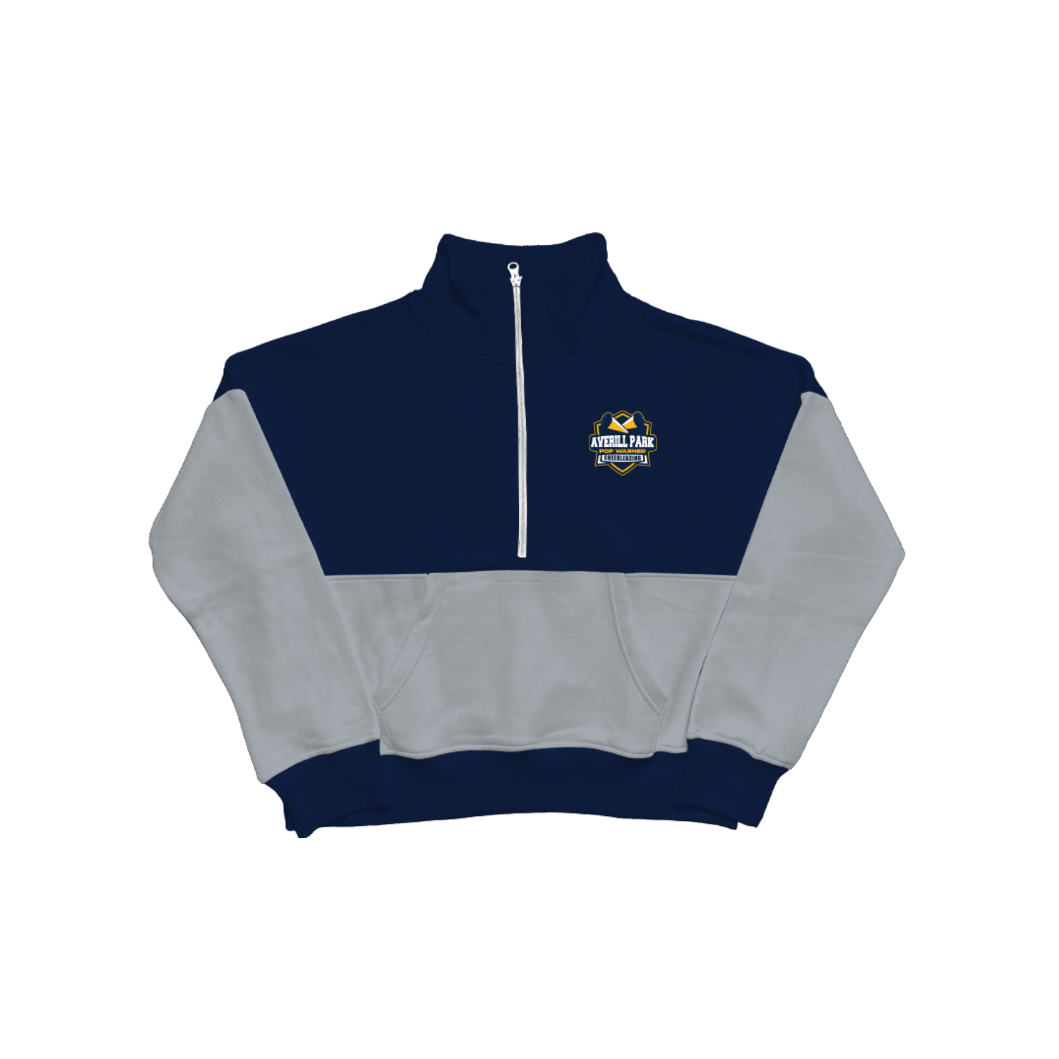 AVERILL PARK JR WARRIORS FOOTBALL WOMEN'S COTTON FLEECE CROPPED QUARTER-ZIP (CHEER)