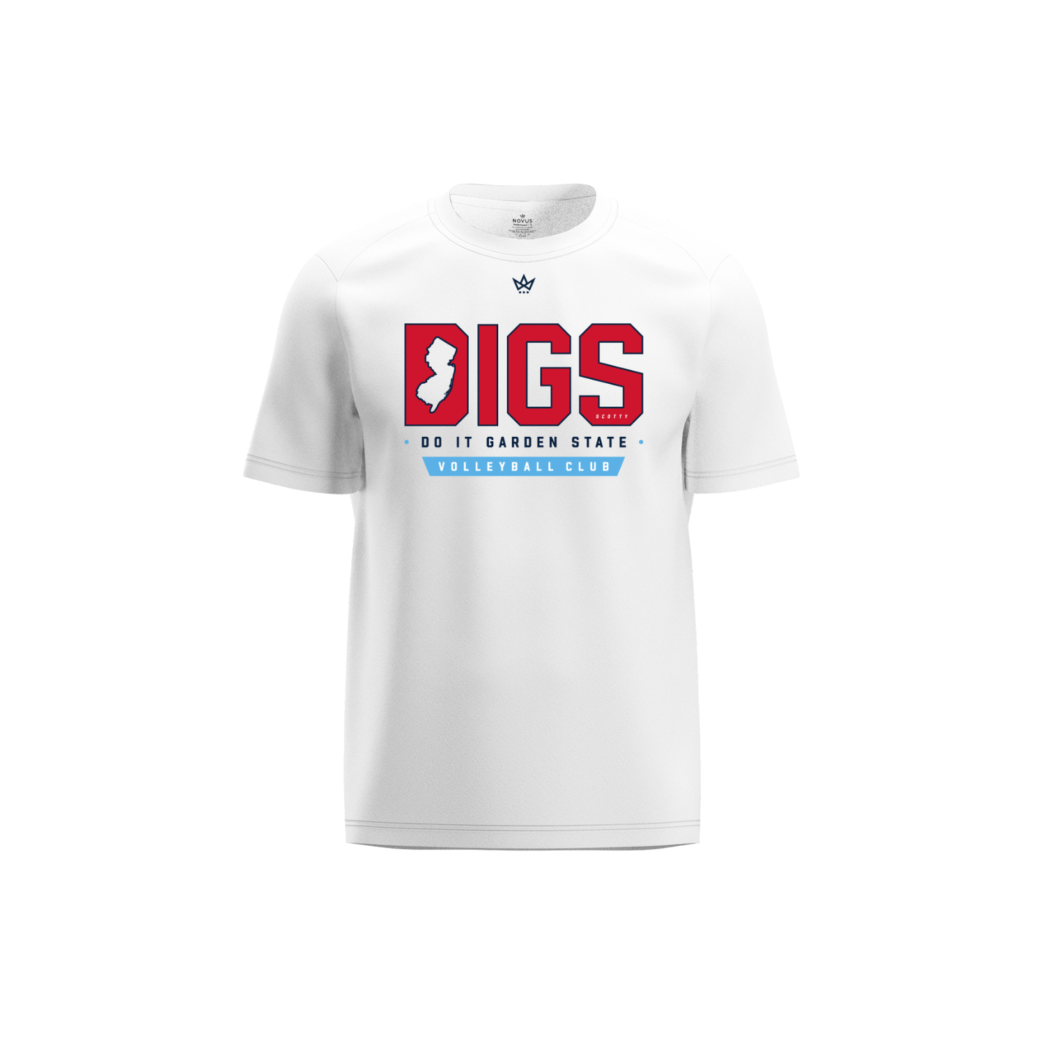 DIGS VOLLEYBALL CLUB ACCESS PERFORMANCE SS TEE - WHITE