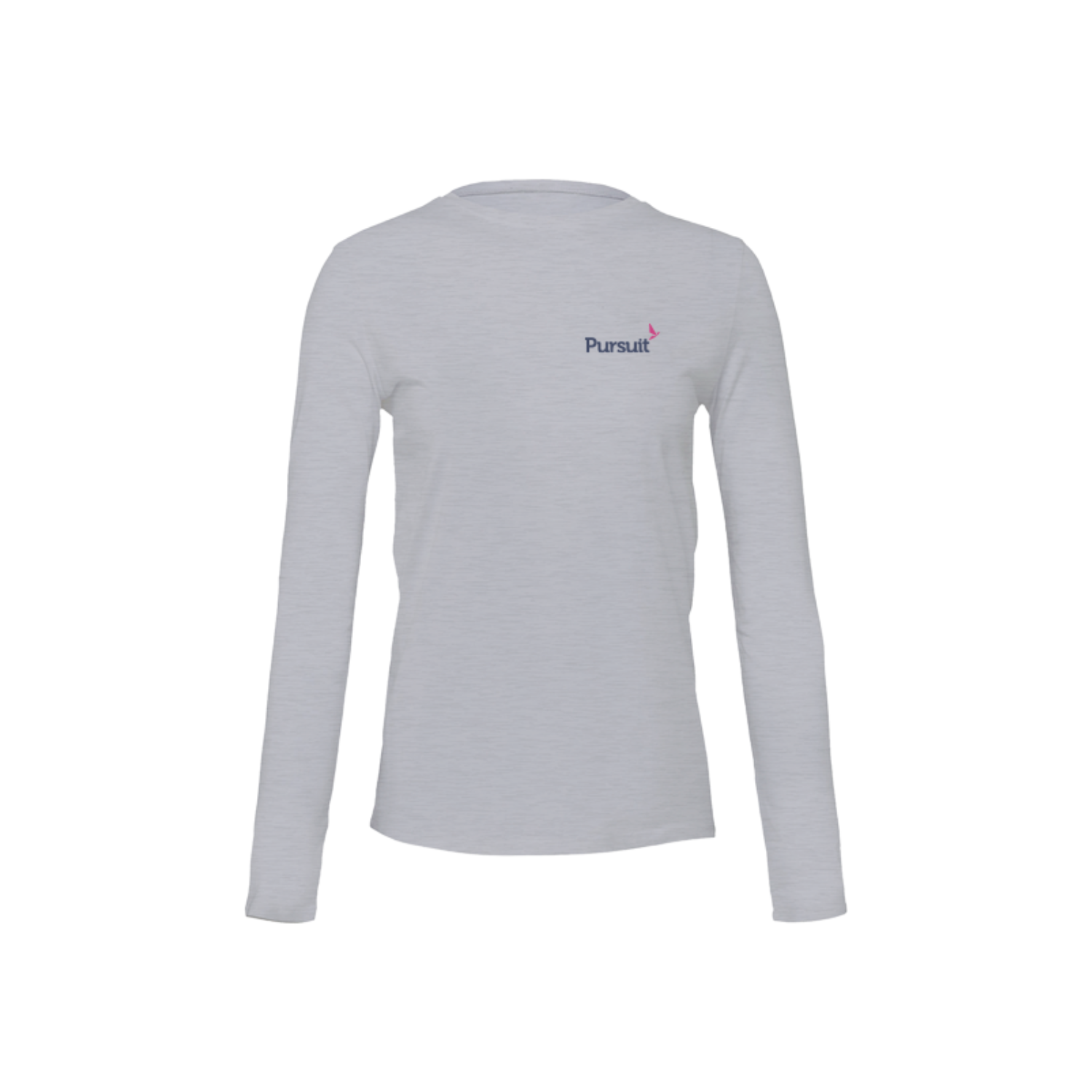PURSUIT LENDING WOMEN'S BASIC COTTON LS TEE  - GREY
