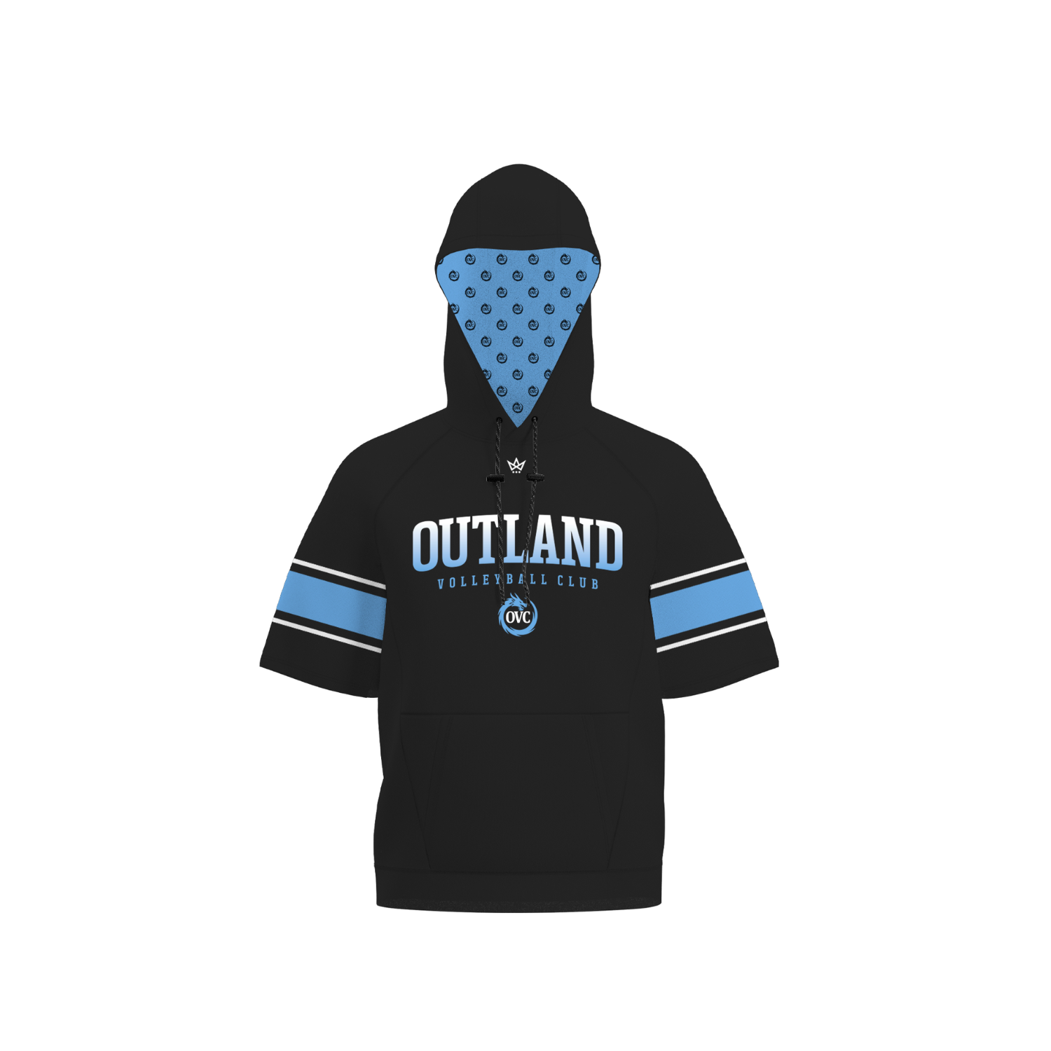 OUTLAND VOLLEYBALL CLUB SUB PERFORMANCE FLEECE SS HOODIE [BLACK/BLUE]