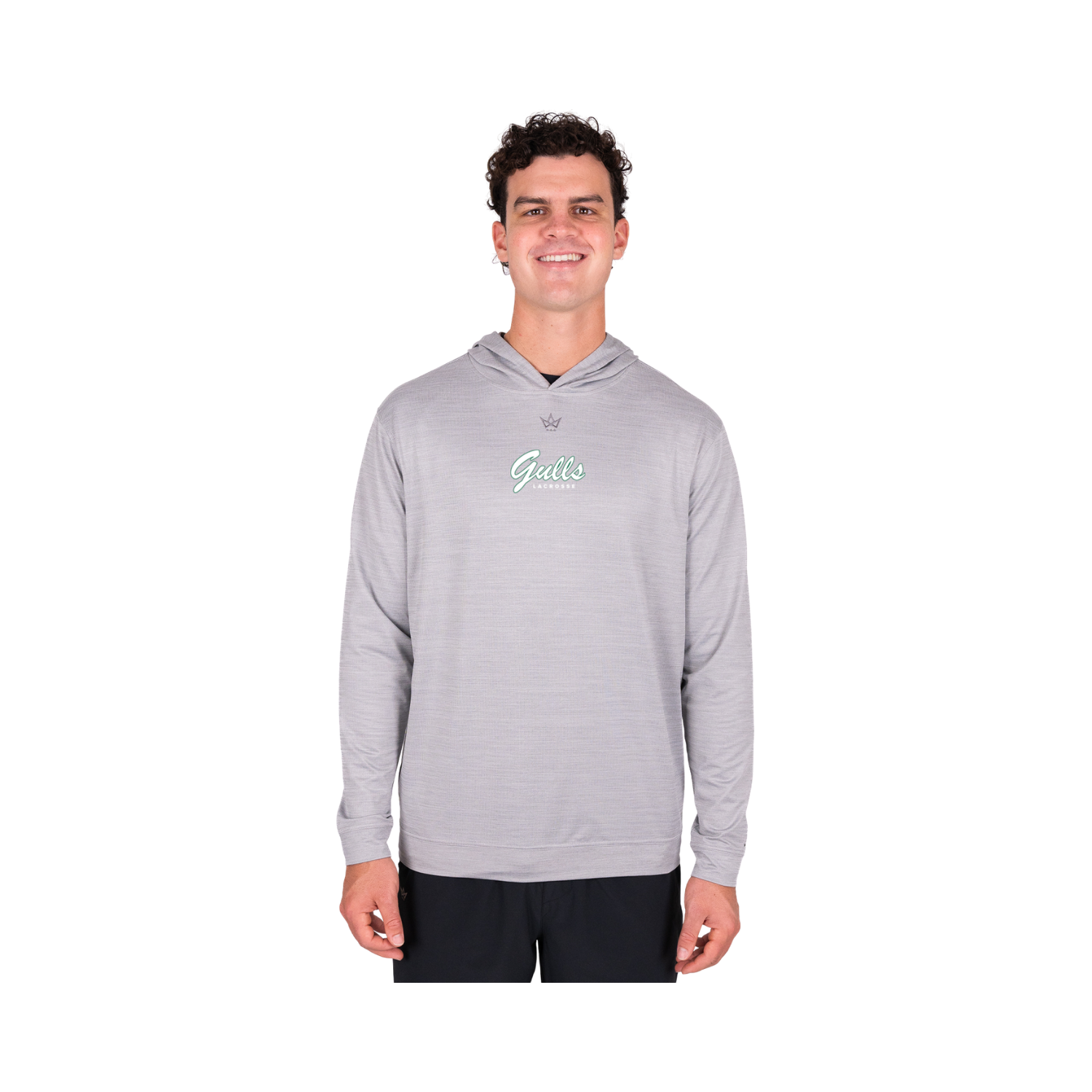 ENDICOTT LACROSSE GRIDKNIT HOODIE - HEATHER STERLING