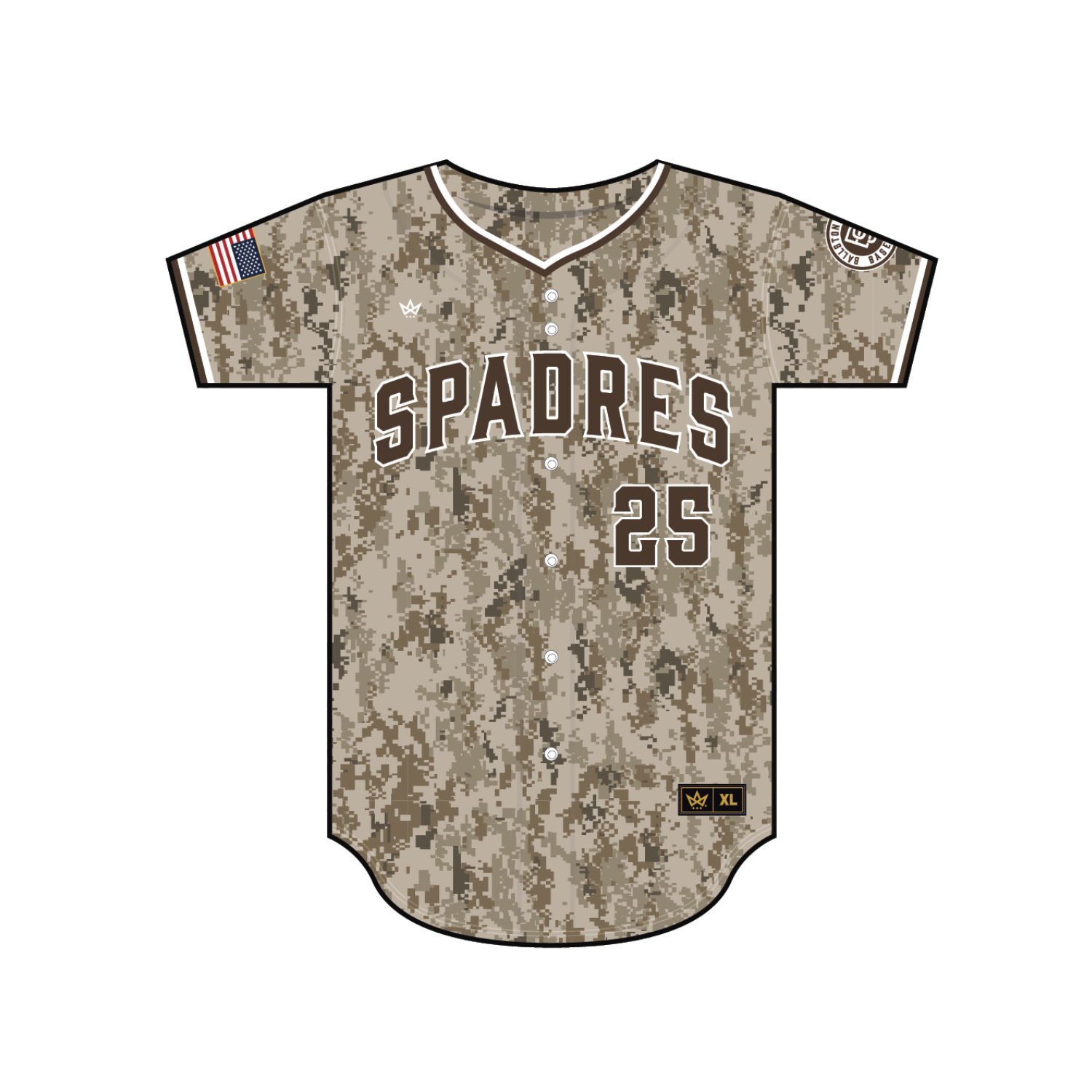 BALLSTON SPADRES BASEBALL FULL BUTTON JERSEY [CAMO]