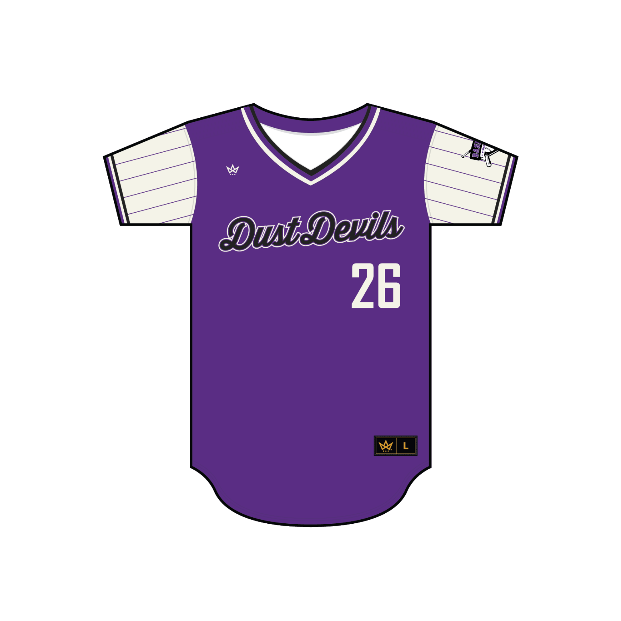 BASEBALL WAREHOUSE DUST DEVILS BASEBALL V-NECK JERSEY [2026 ALTERNATE]