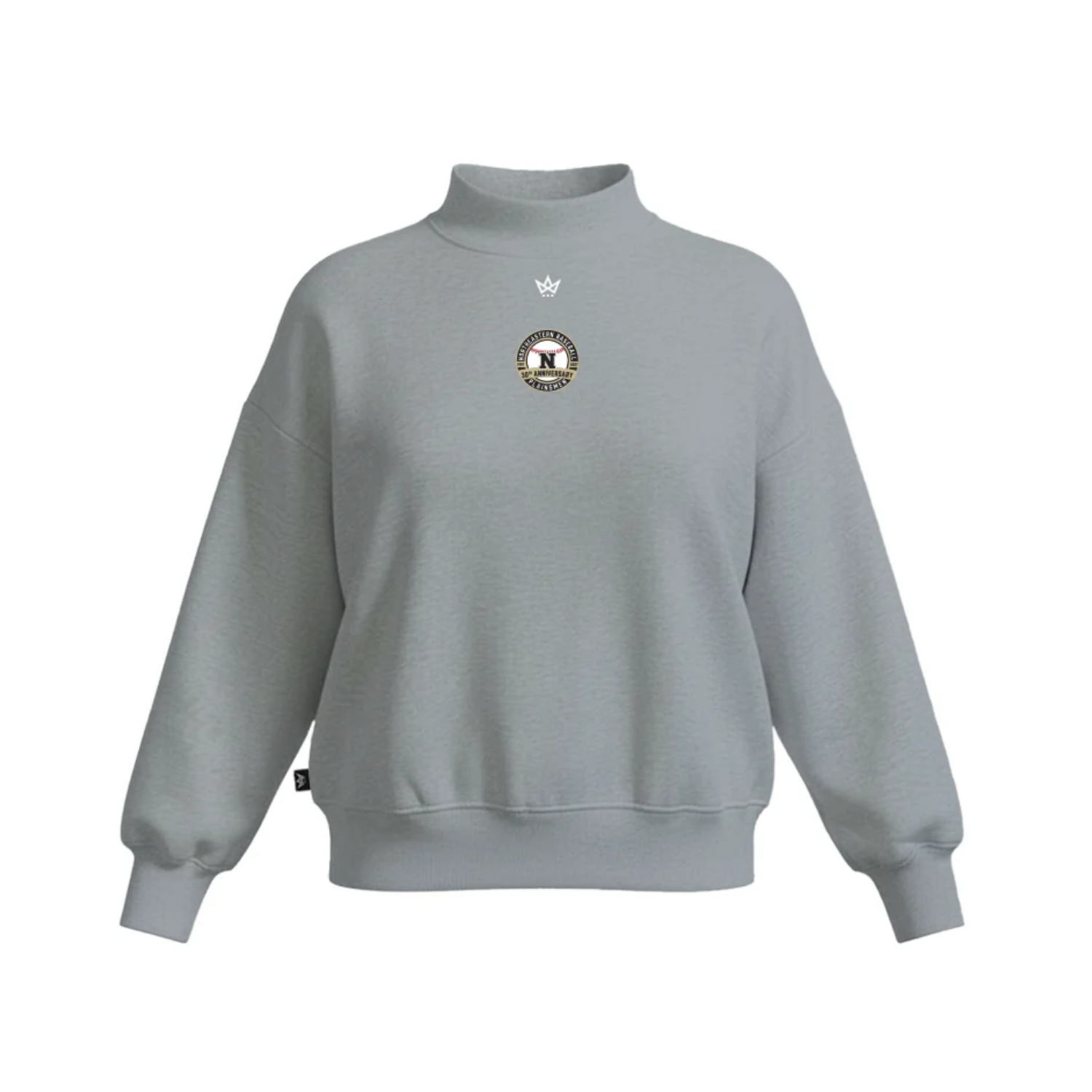 NJC BASEBALL WOMEN'S COTTON FLEECE MOCKNECK - EMB [GRAY]