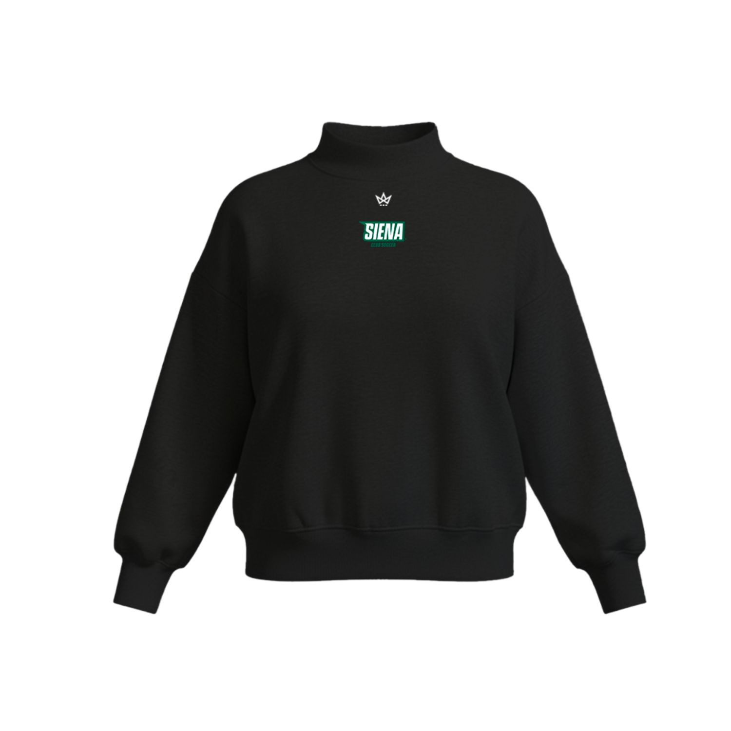 SIENA CLUB SOCCER WOMEN'S COTTON FLEECE MOCKNECK - EMB [BLACK]