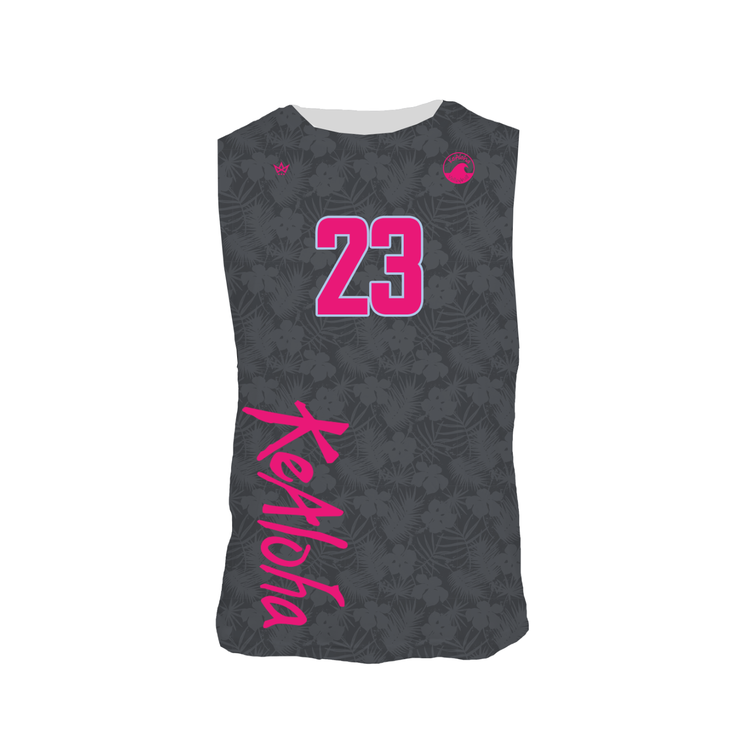 KEALOHA VOLLEYBALL VOLLEYBALL PERFORMANCE CUT OFF JERSEY [CHARCOAL]