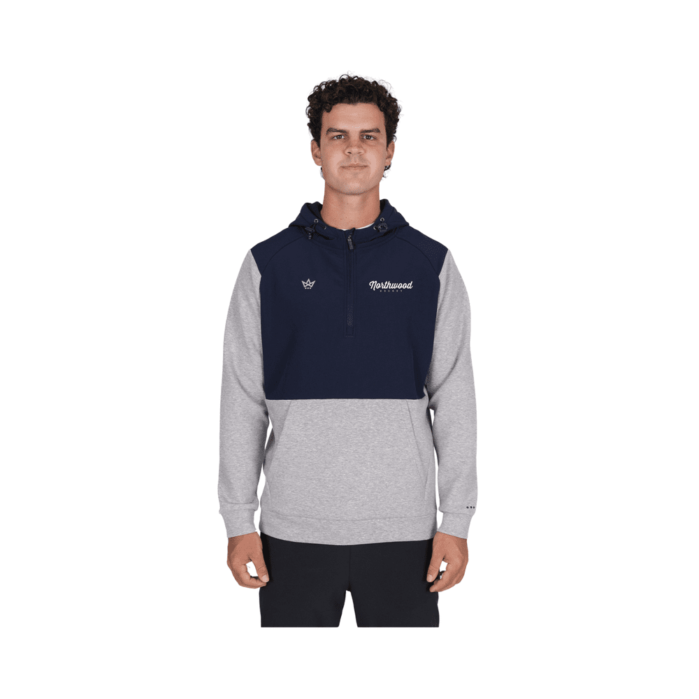 NORTHWOOD HOCKEY ROYALKNIT PANELED HOODIE - HEATHER STERLING / NAVY