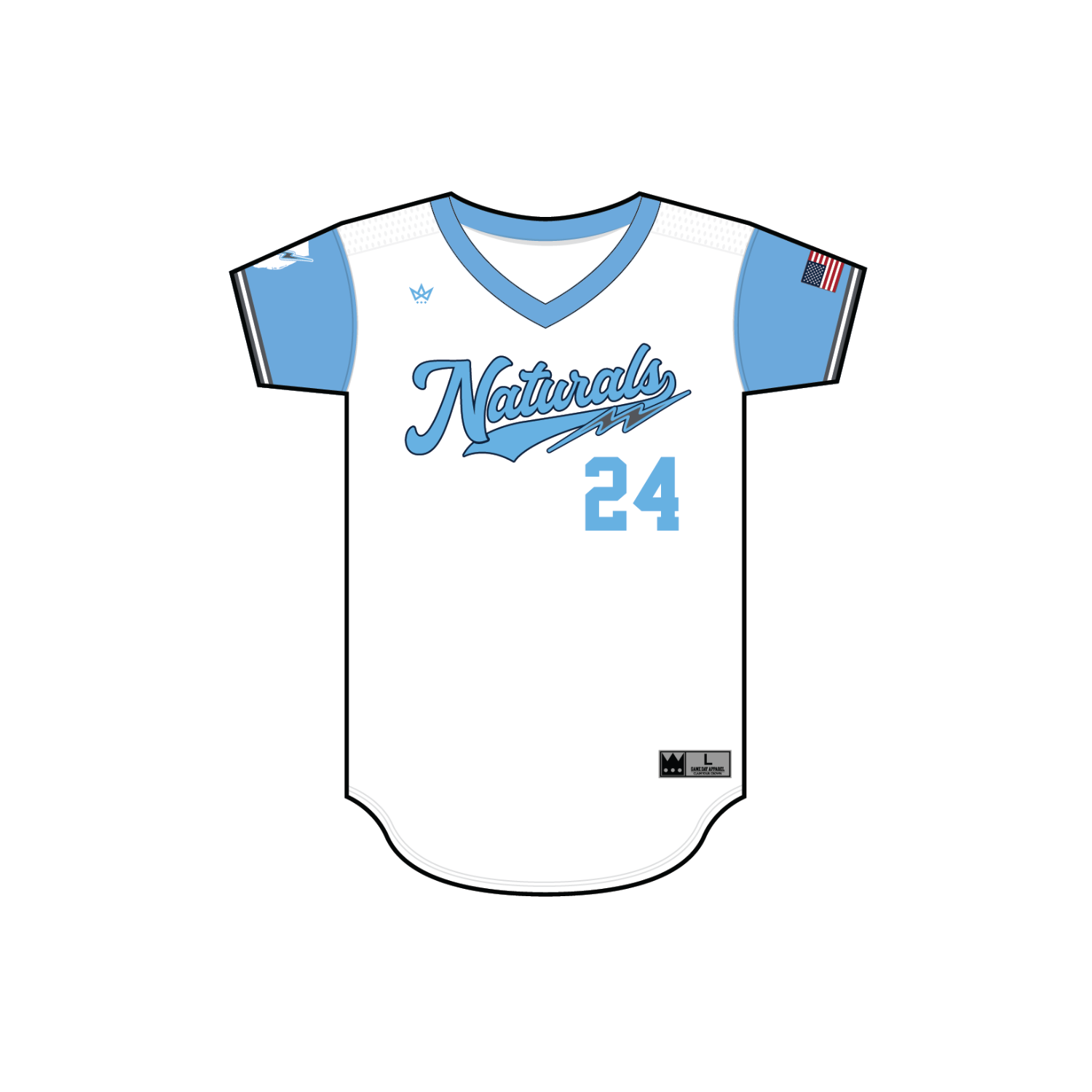 GARDEN STATE NATURALS 2026 SOFTBALL V-NECK JERSEY - WHITE