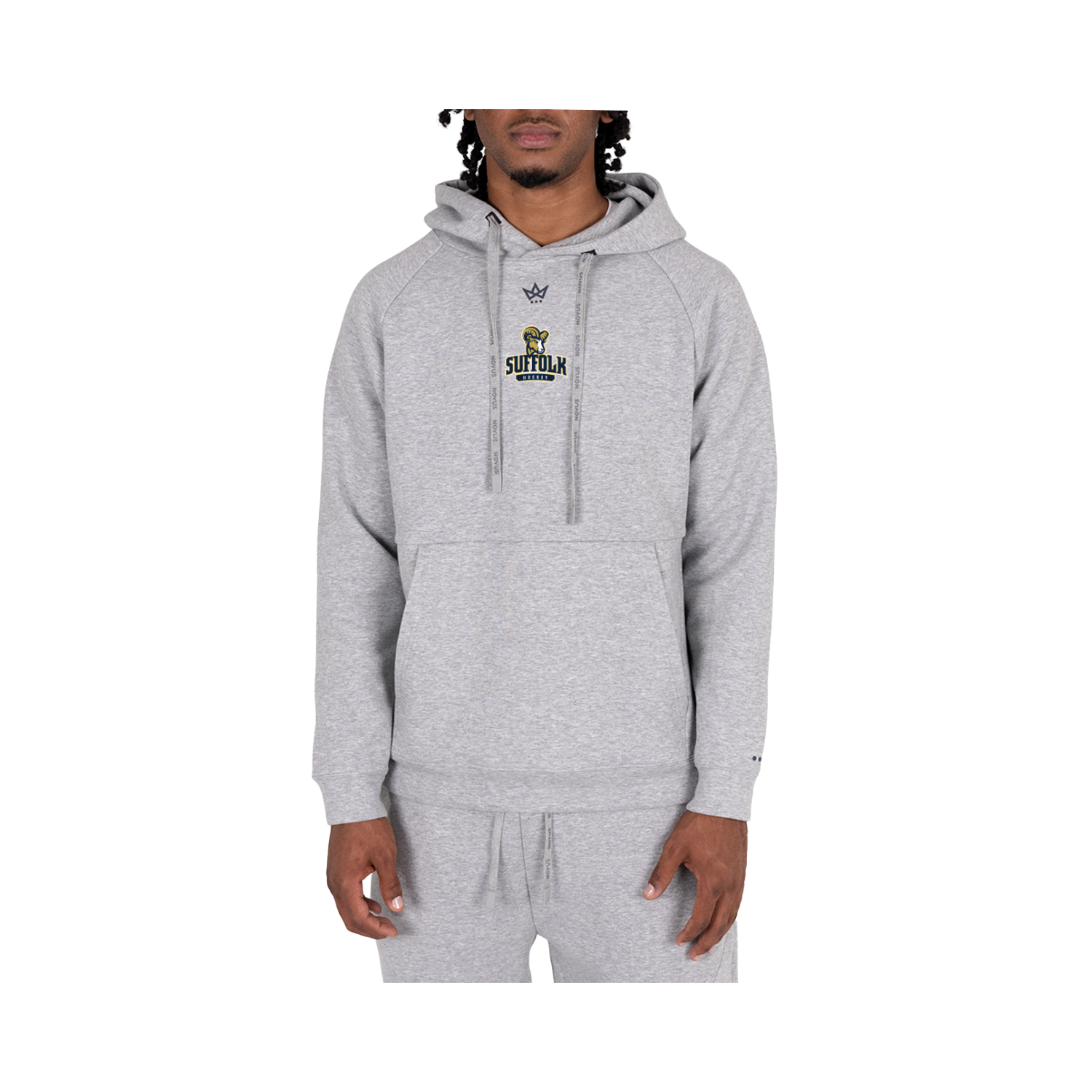 SUFFOLK HOCKEY ROYALKNIT HOODIE - STERLING HEATHER