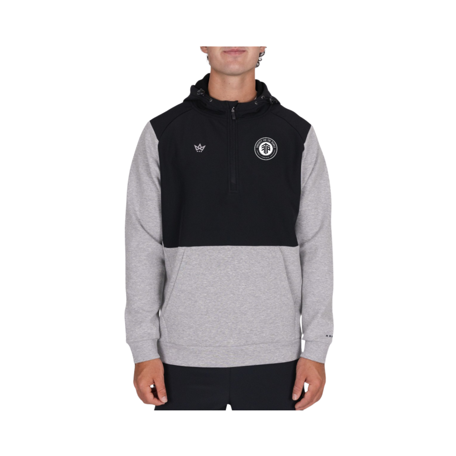 CROSSFIT FOR THE PEOPLE ROYALKNIT PANELED HOODIE - HEATHER STERLING / ONYX