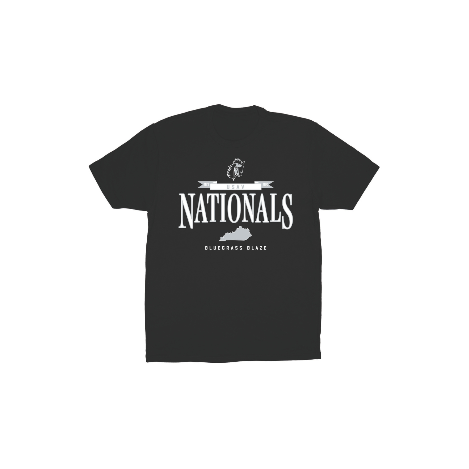 BLUEGRASS BLAZE VOLLEYBALL BASIC COTTON SS TEE - BLACK