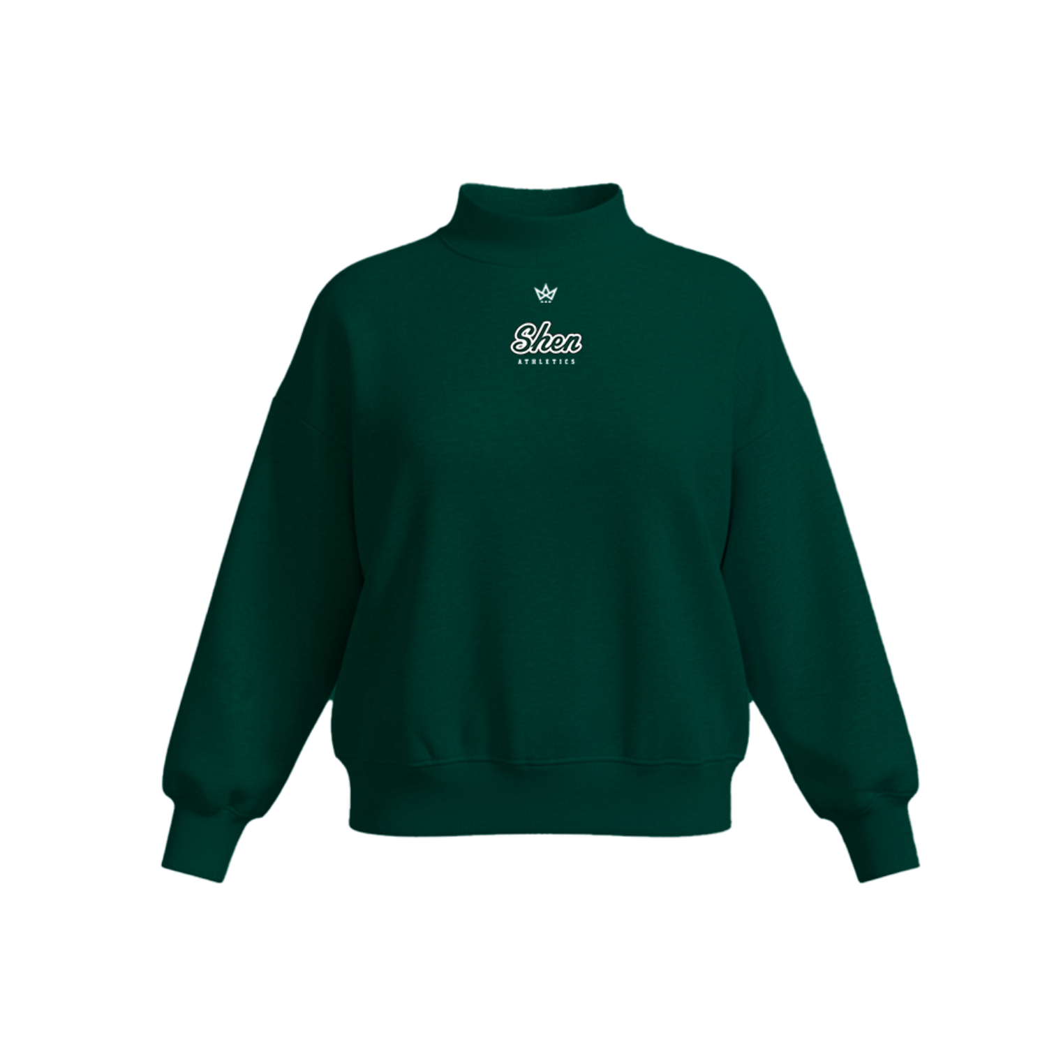 SHEN SCHOOL WOMEN'S COTTON FLEECE MOCKNECK - SP [GREEN]