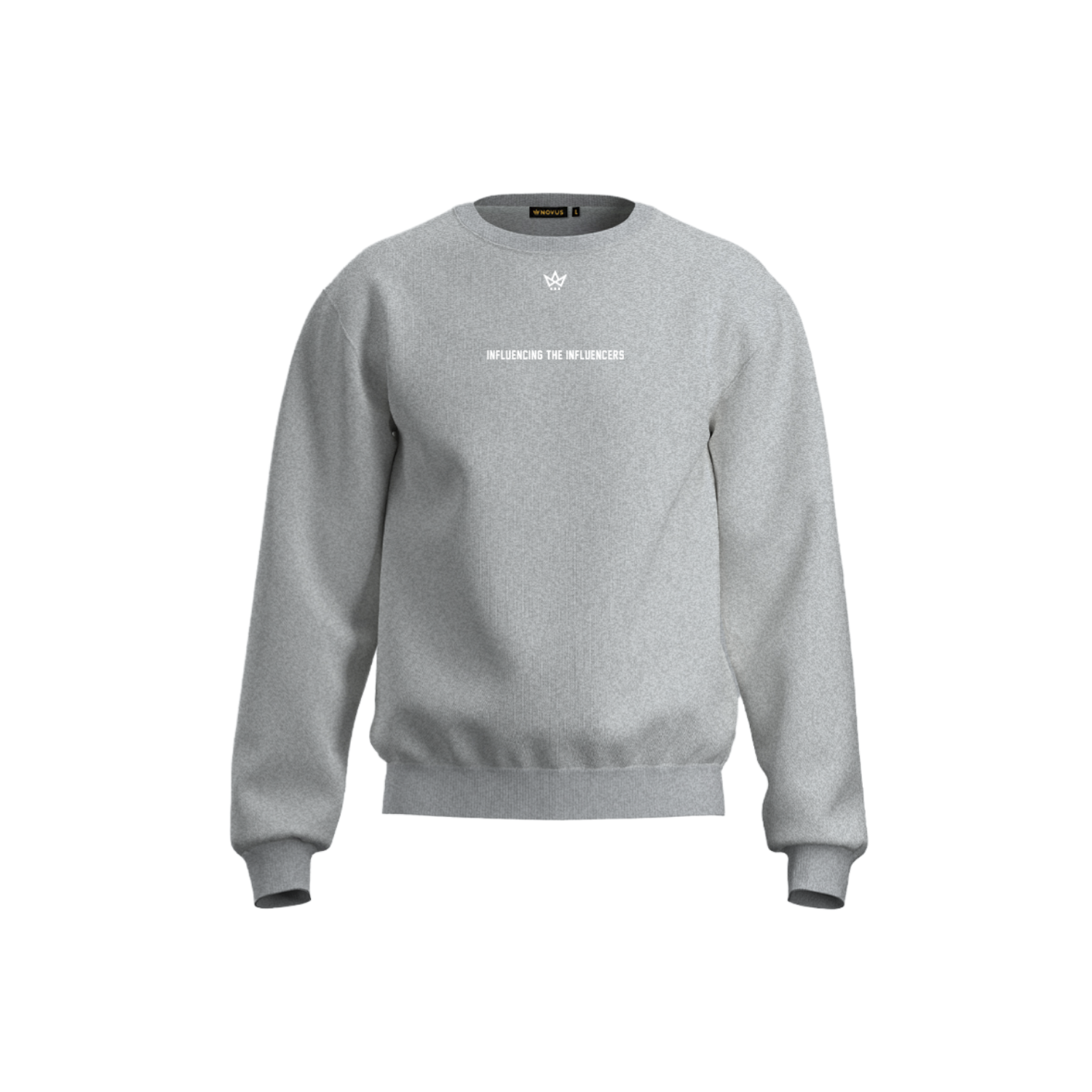 FOCUS GREEK COTTON FLEECE CREWNECK - GRAY