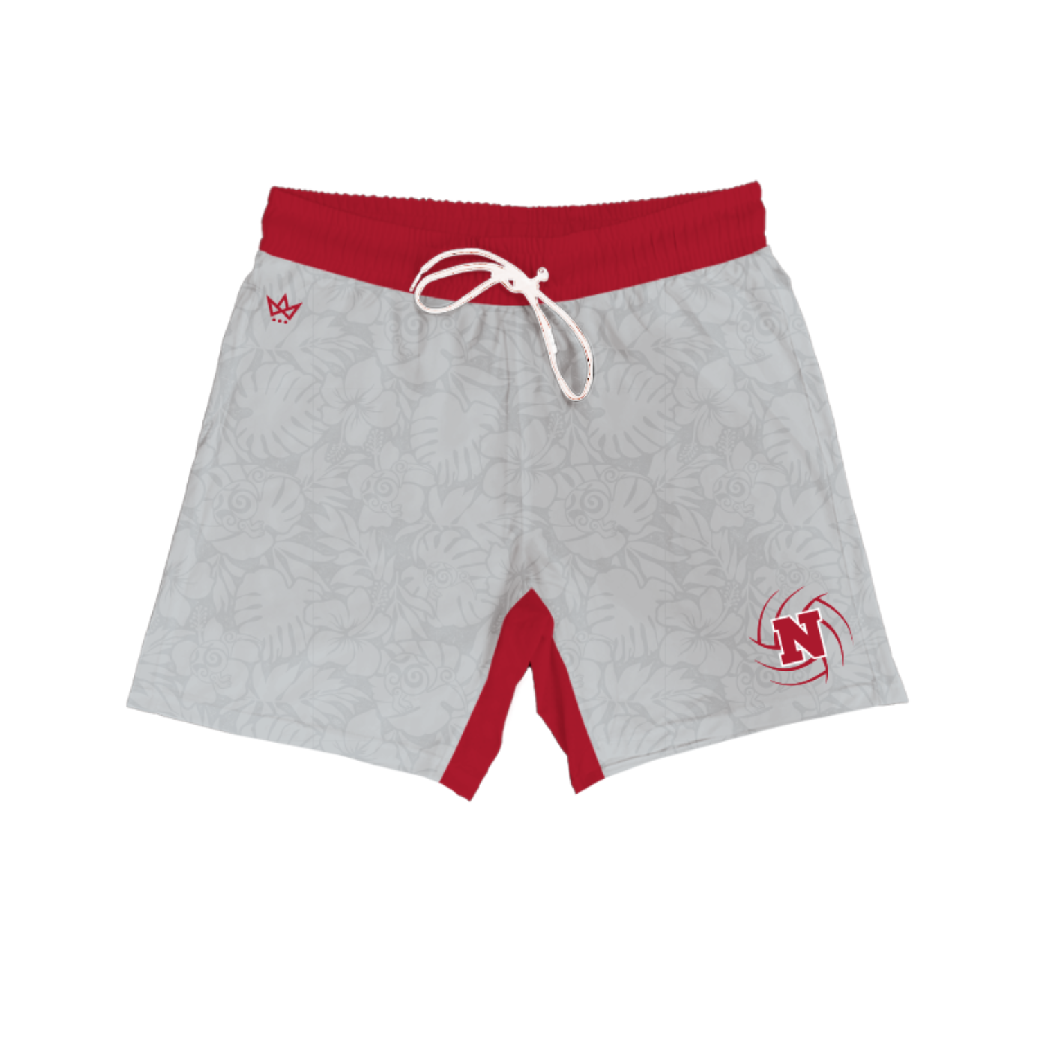 NISKAYUNA BOYS VOLLEYBALL VENTUS BOARD SHORTS [GRAY/RED]