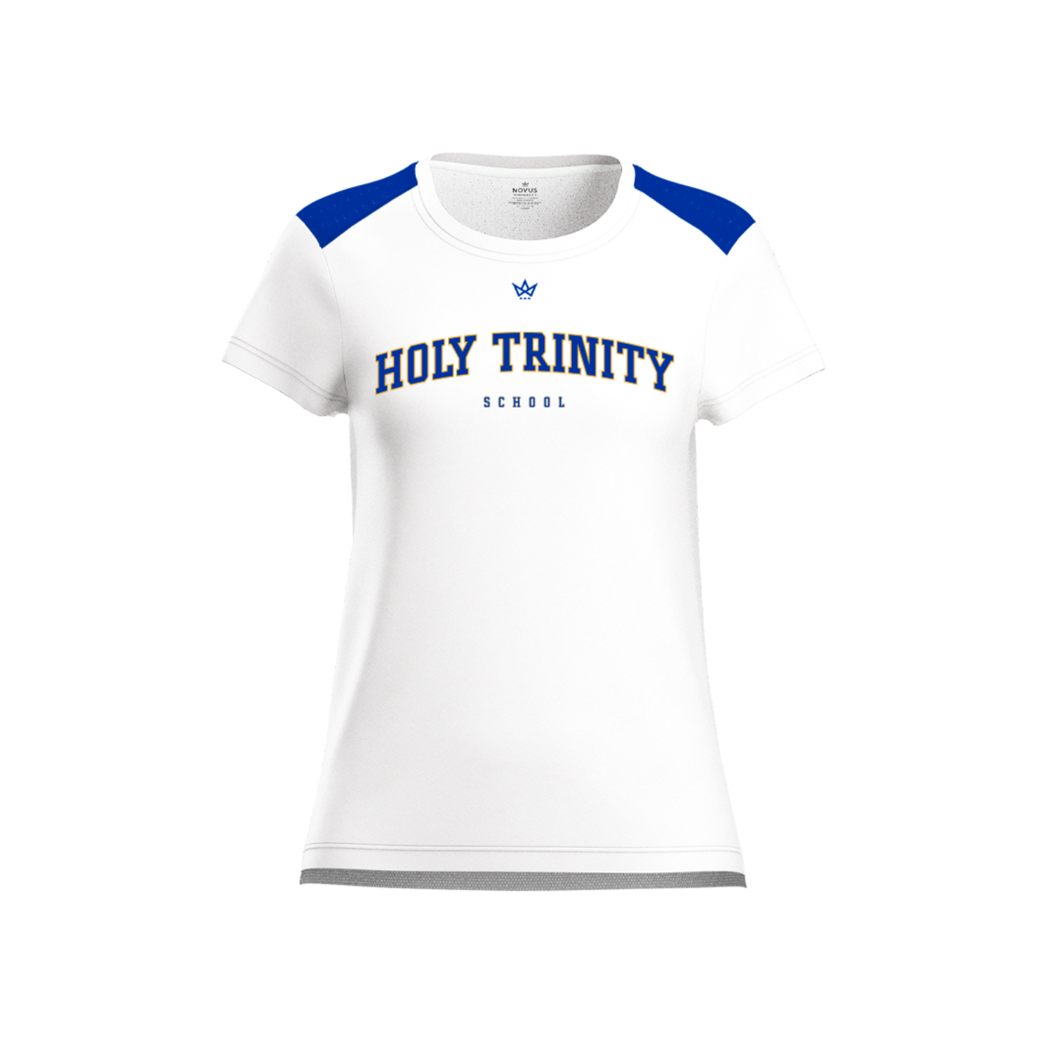 HOLY TRINITY SCHOOL WOMEN'S AURA TEE [WHITE/BLUE]