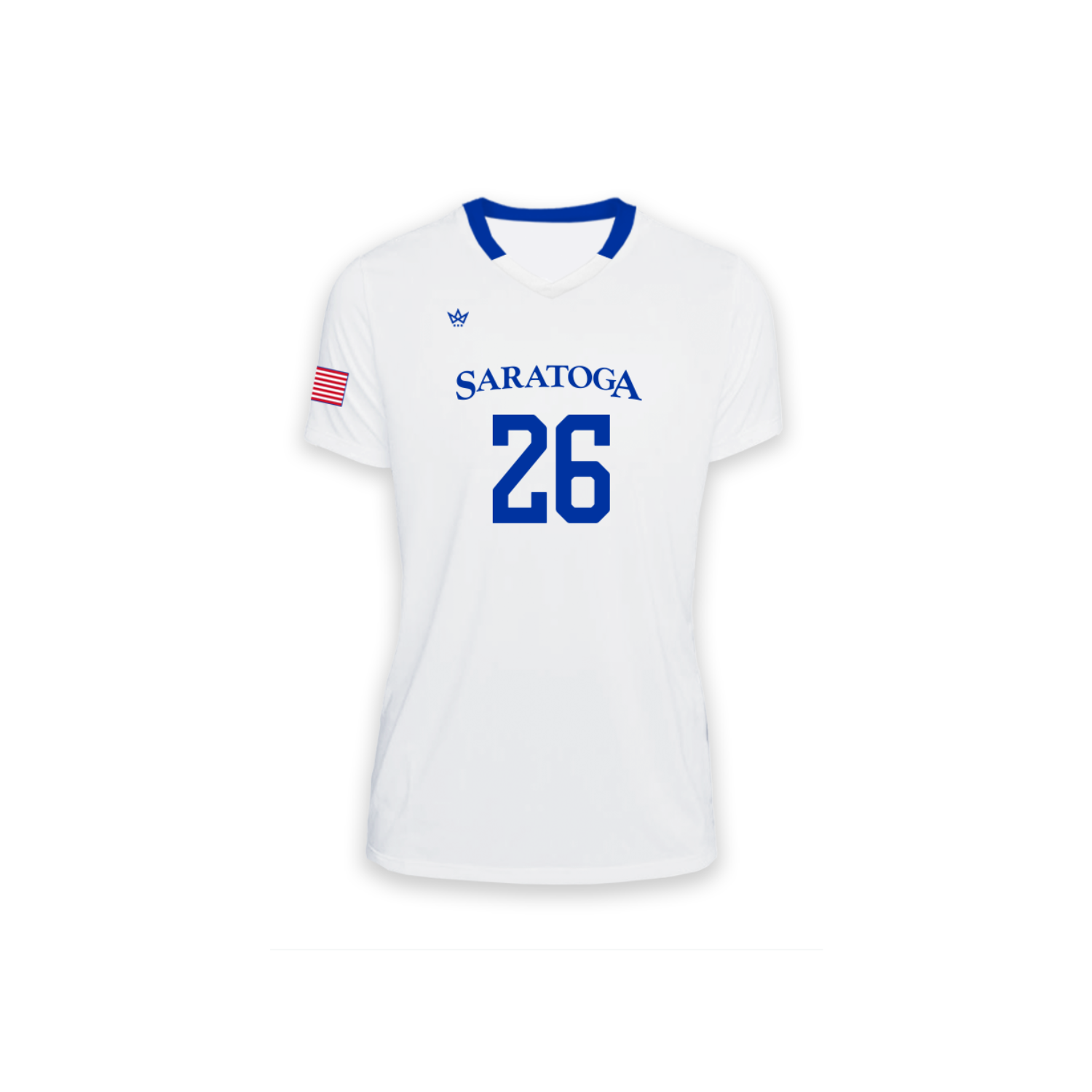 SARATOGA VOLLEYBALL WOMEN'S VOLLEYBALL SS V-NECK JERSEY	 - WHITE