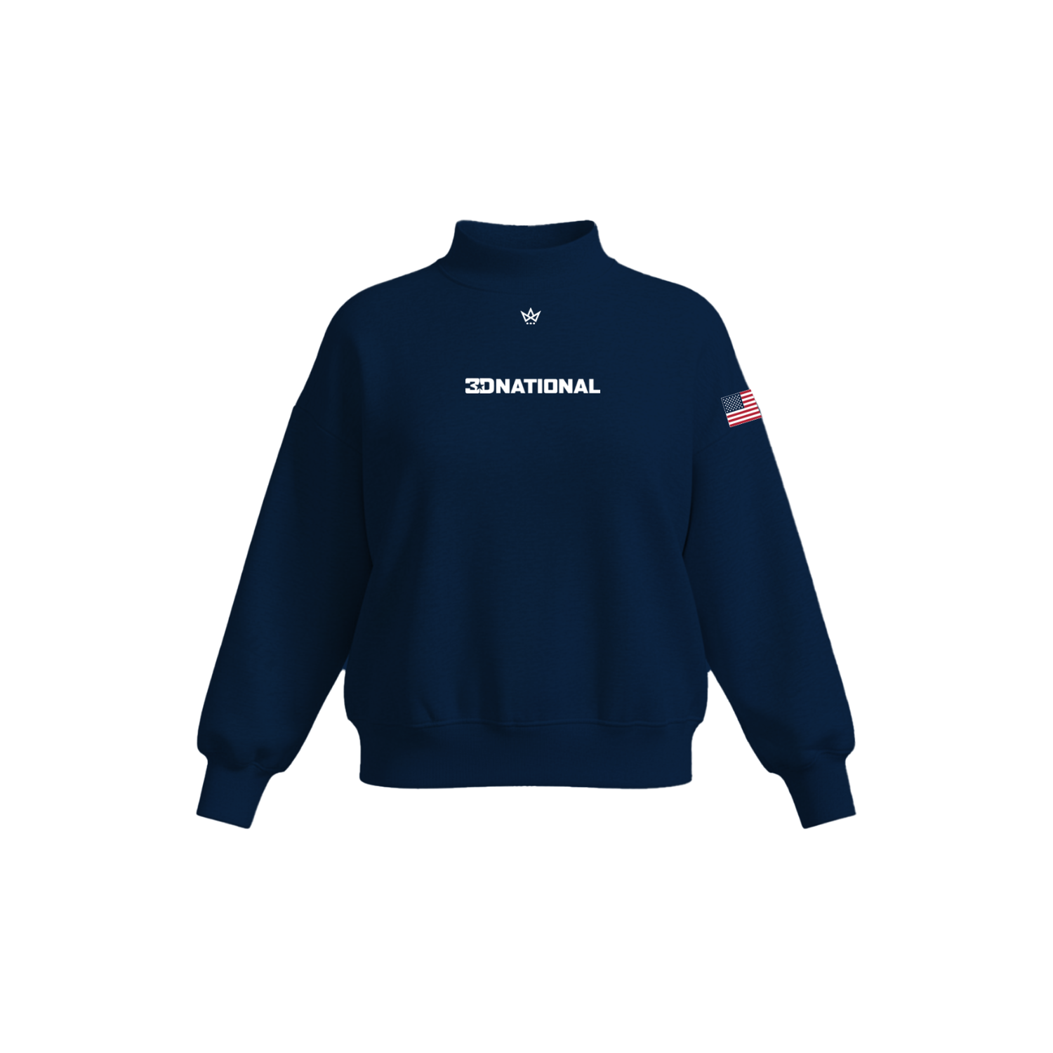 3D NATIONAL WOMEN'S COTTON FLEECE MOCKNECK - USA