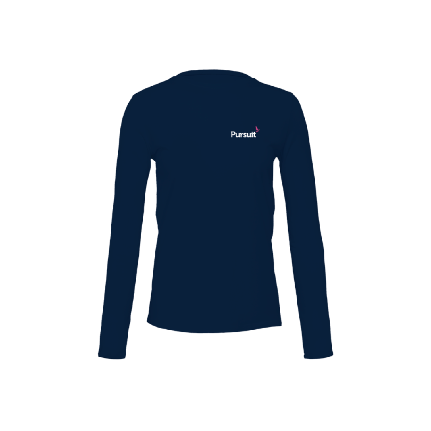 PURSUIT LENDING WOMEN'S BASIC COTTON LS TEE  - NAVY