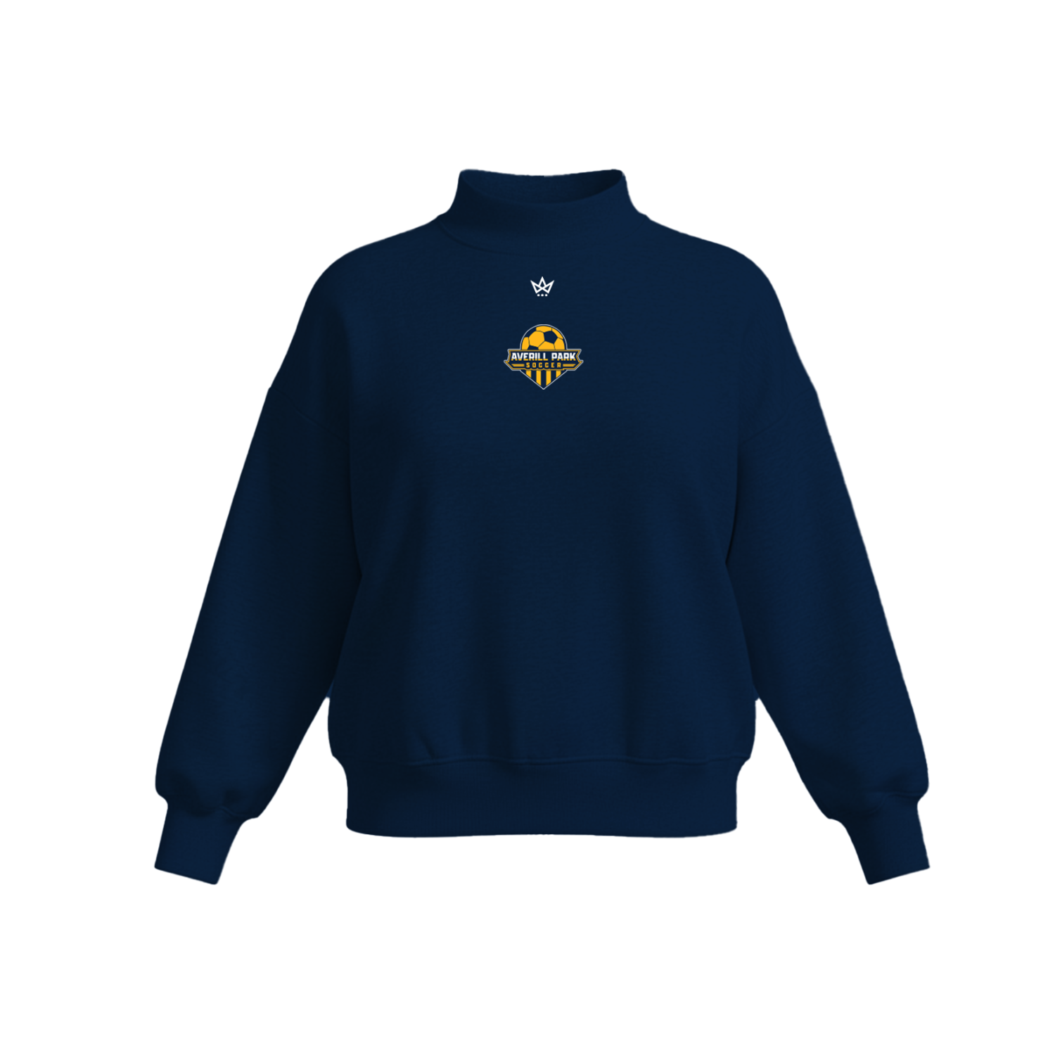 AVERILL PARK YOUTH SOCCER WOMEN'S COTTON FLEECE MOCKNECK - EMB [NAVY]