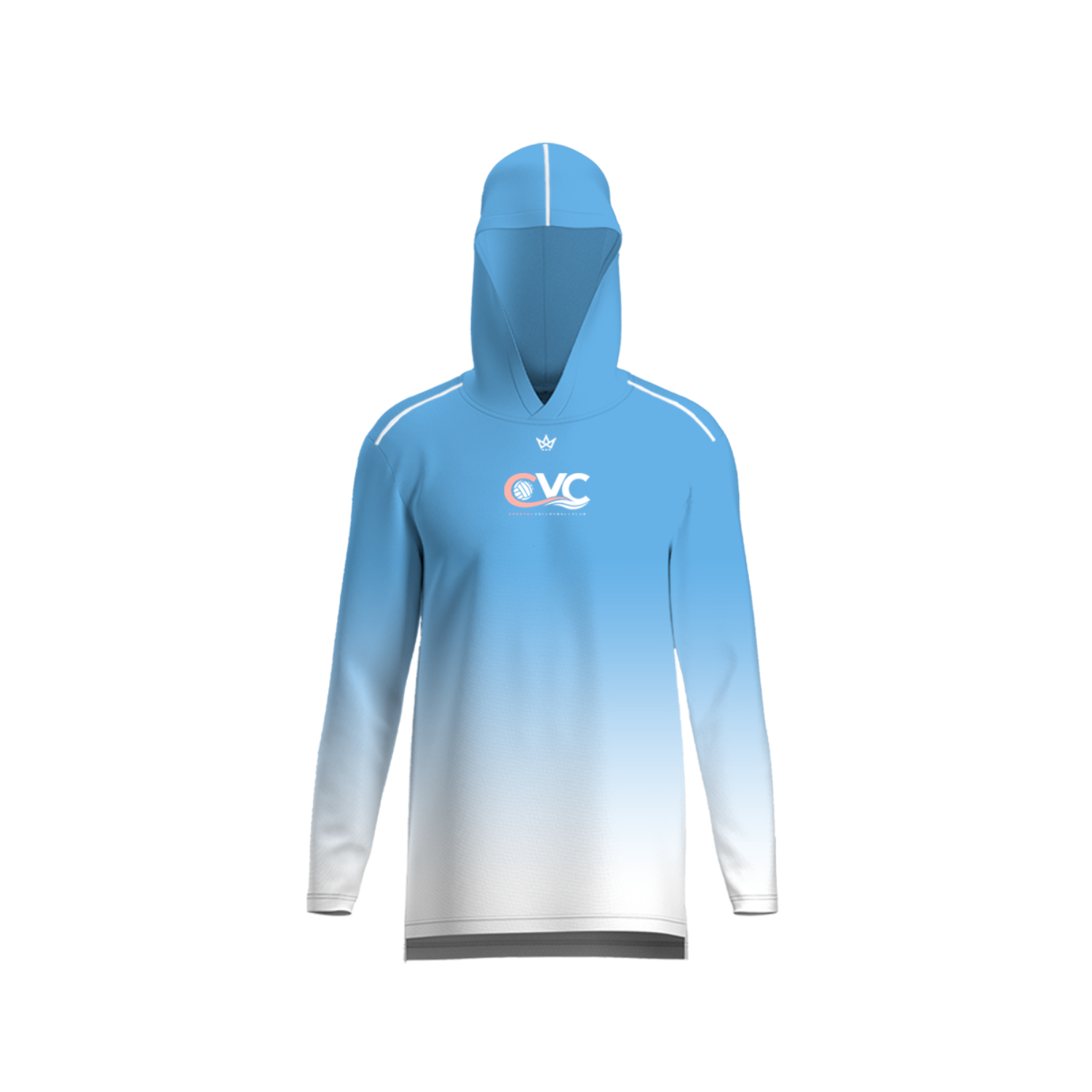 COASTAL VOLLEYBALL CLUB DE AURA LS HOODIE [BLUE FADE]
