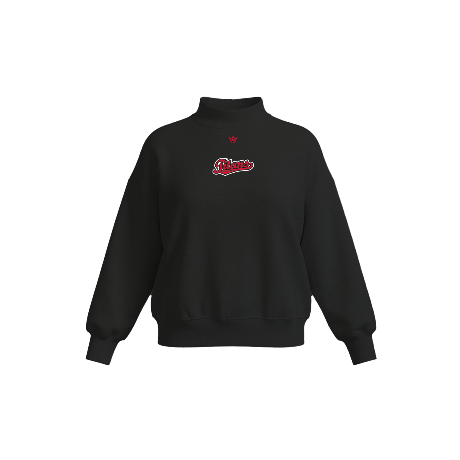 TITANS FASTPITCH SOFTBALL WOMEN'S COTTON FLEECE MOCKNECK - BLACK