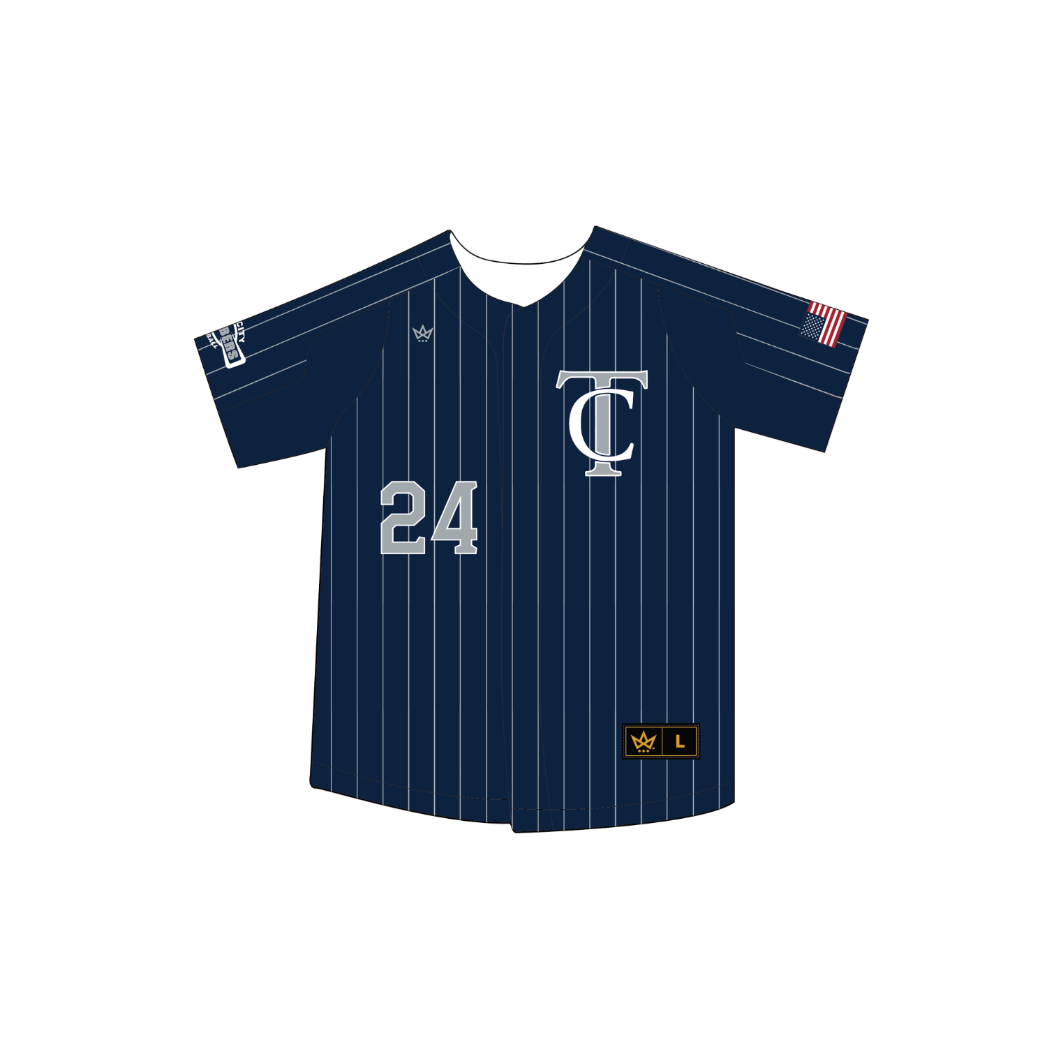 TC BOMBERS FALL 2026 BASEBALL VENTUS FULL BUTTON JERSEY - NAVY