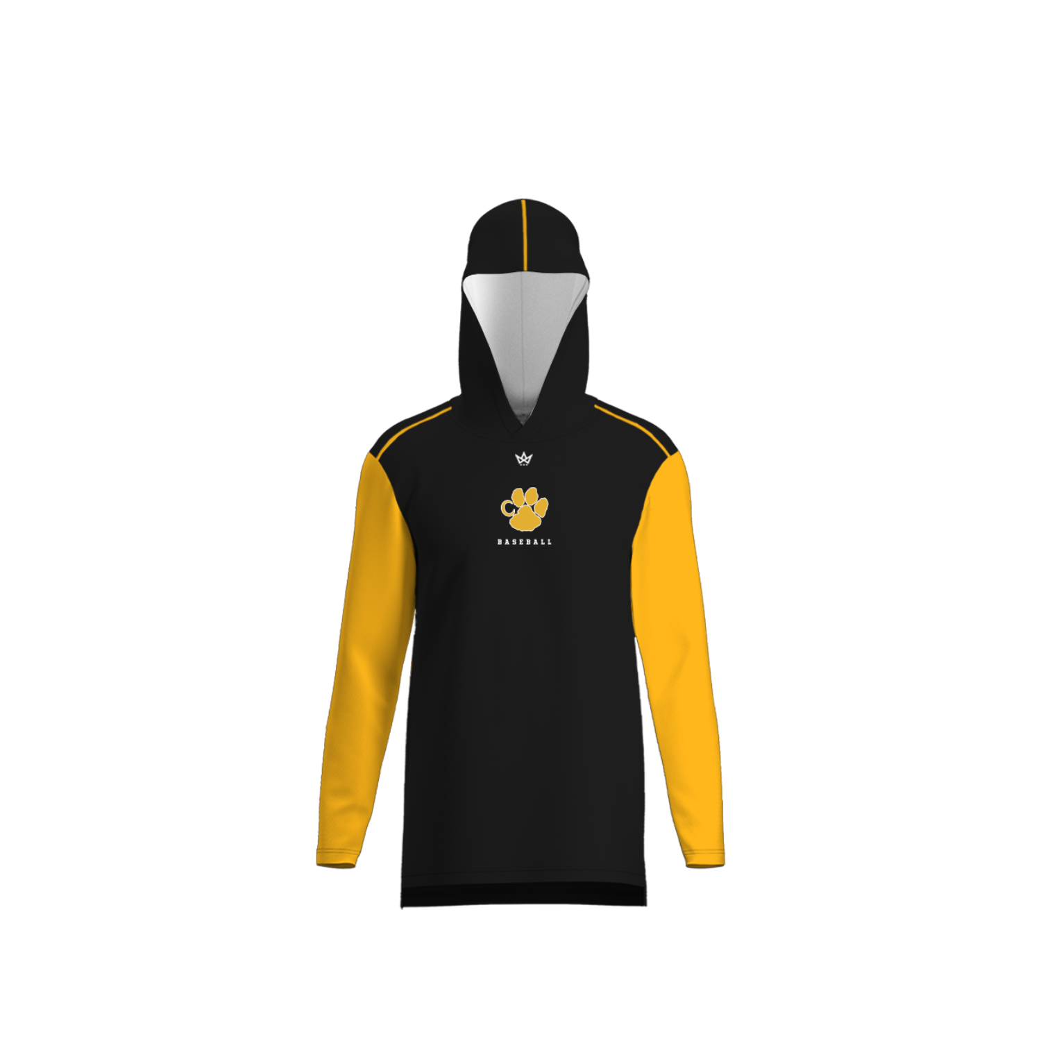 CRESCENT HS BASEBALL AURA LS HOODIE [BLACK/YELLOW]